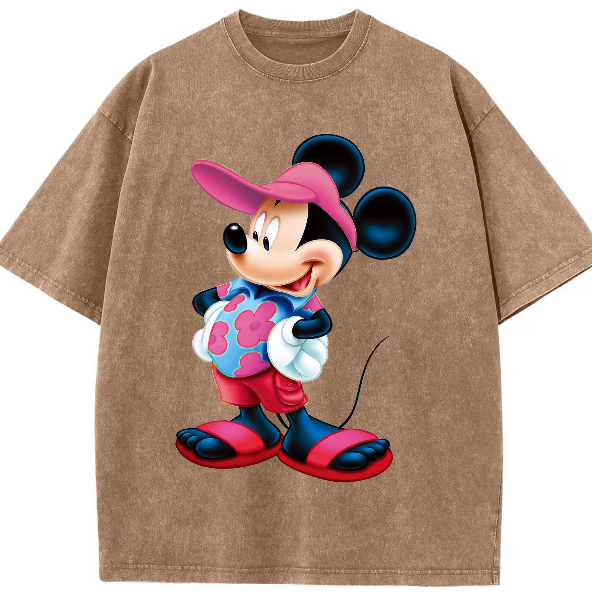 （画像用） ミッキーマウス Mickey Mouse 綿100% ヴィンテージ風 半袖Tシャツ（フロントプリント）