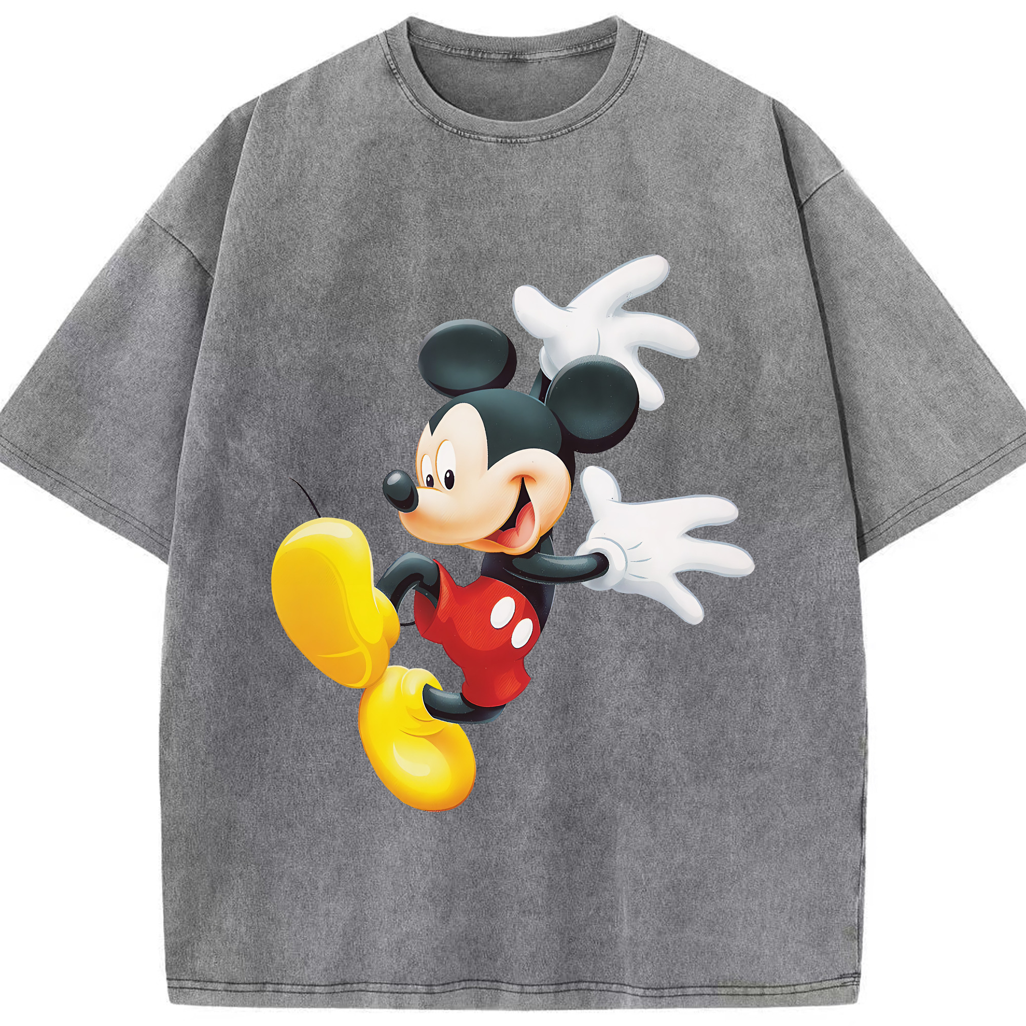 （画像用） ミッキーマウス Mickey Mouse 綿100% ヴィンテージ風 半袖Tシャツ（フロントプリント）