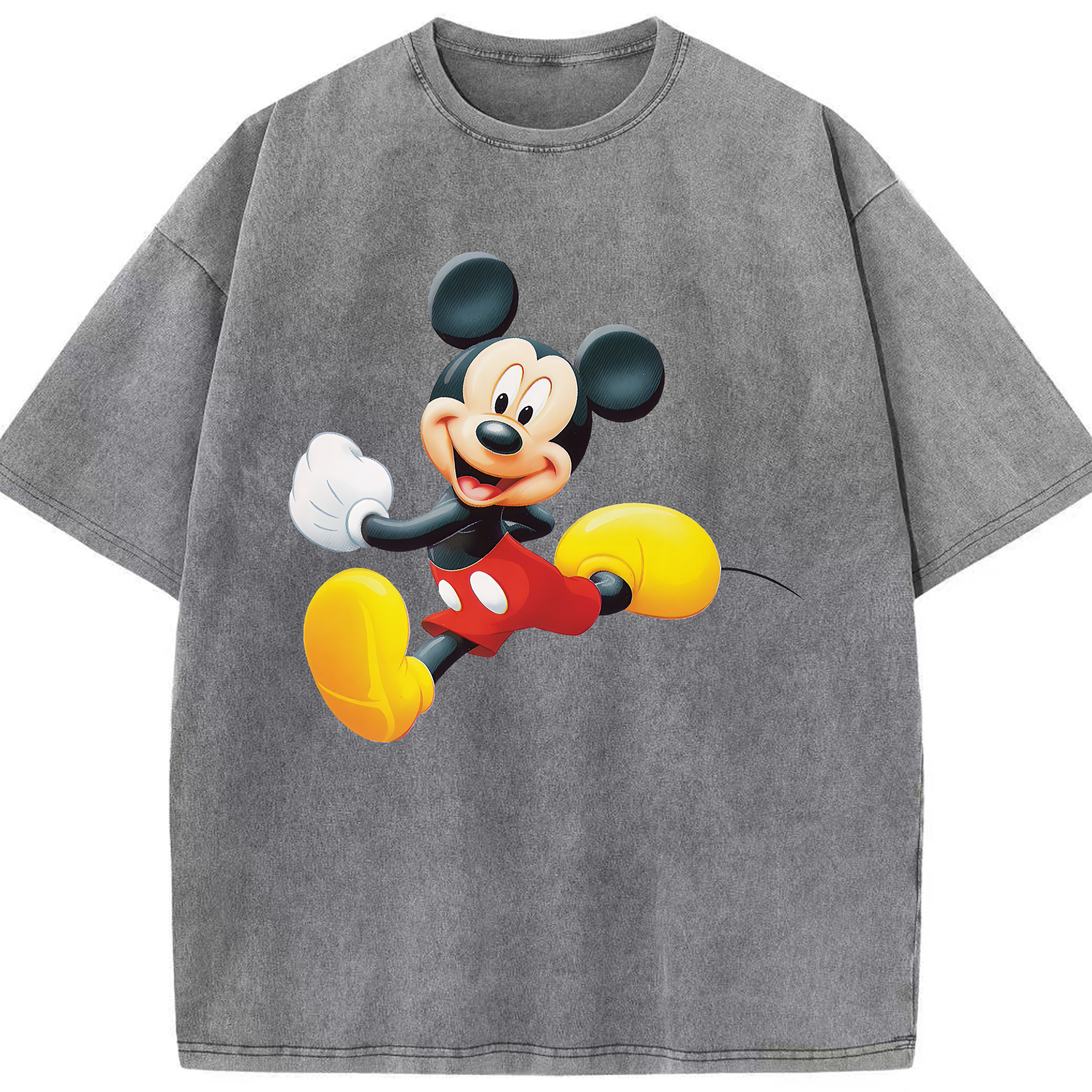 （画像用） ミッキーマウス Mickey Mouse 綿100% ヴィンテージ風 半袖Tシャツ（フロントプリント）