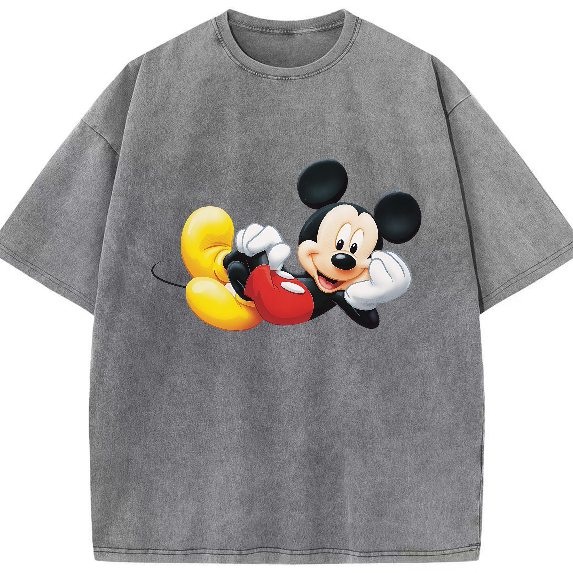 （画像用） ミッキーマウス Mickey Mouse 綿100% ヴィンテージ風 半袖Tシャツ（フロントプリント）