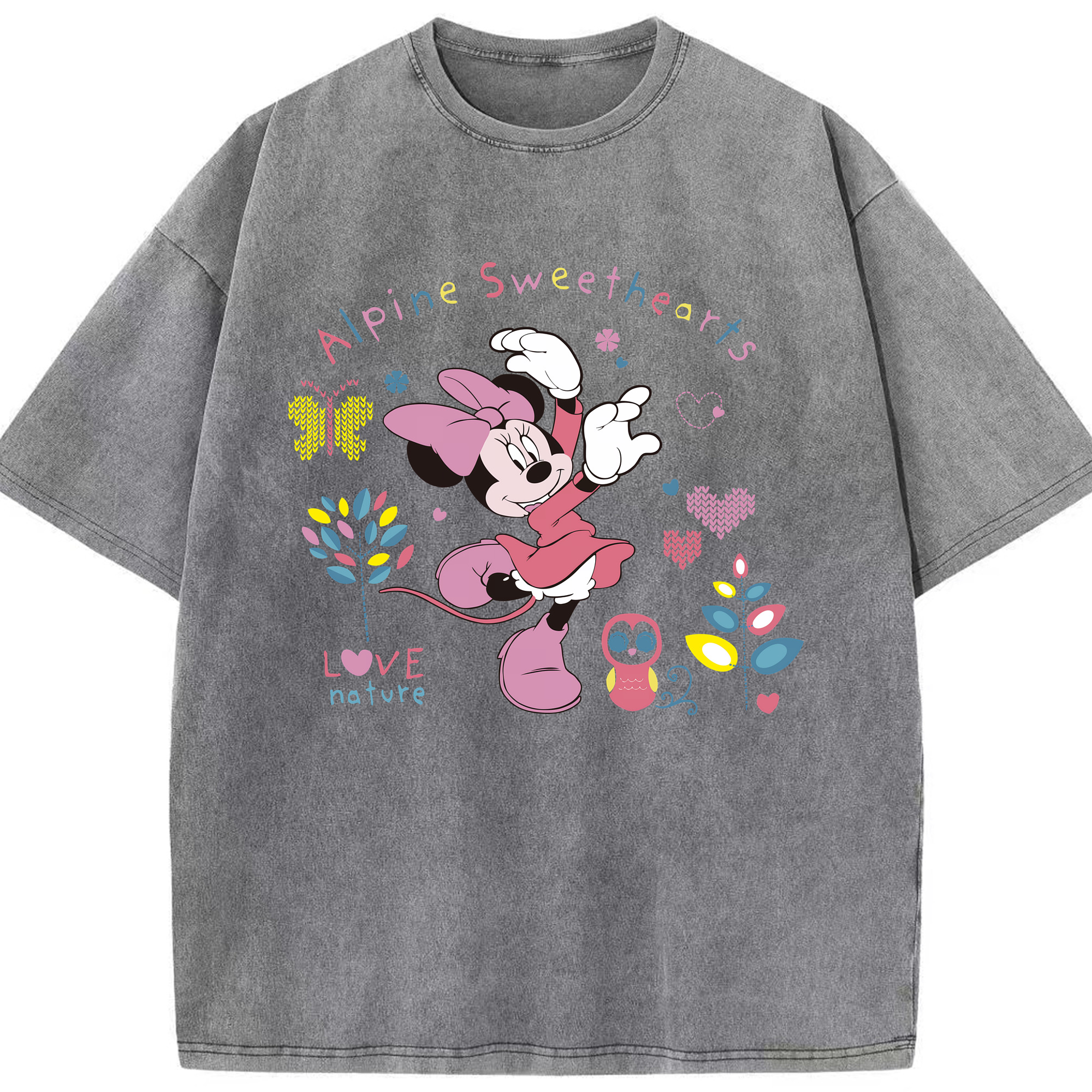 （画像用） ミッキーマウス Mickey Mouse 綿100% ヴィンテージ風 半袖Tシャツ（フロントプリント）
