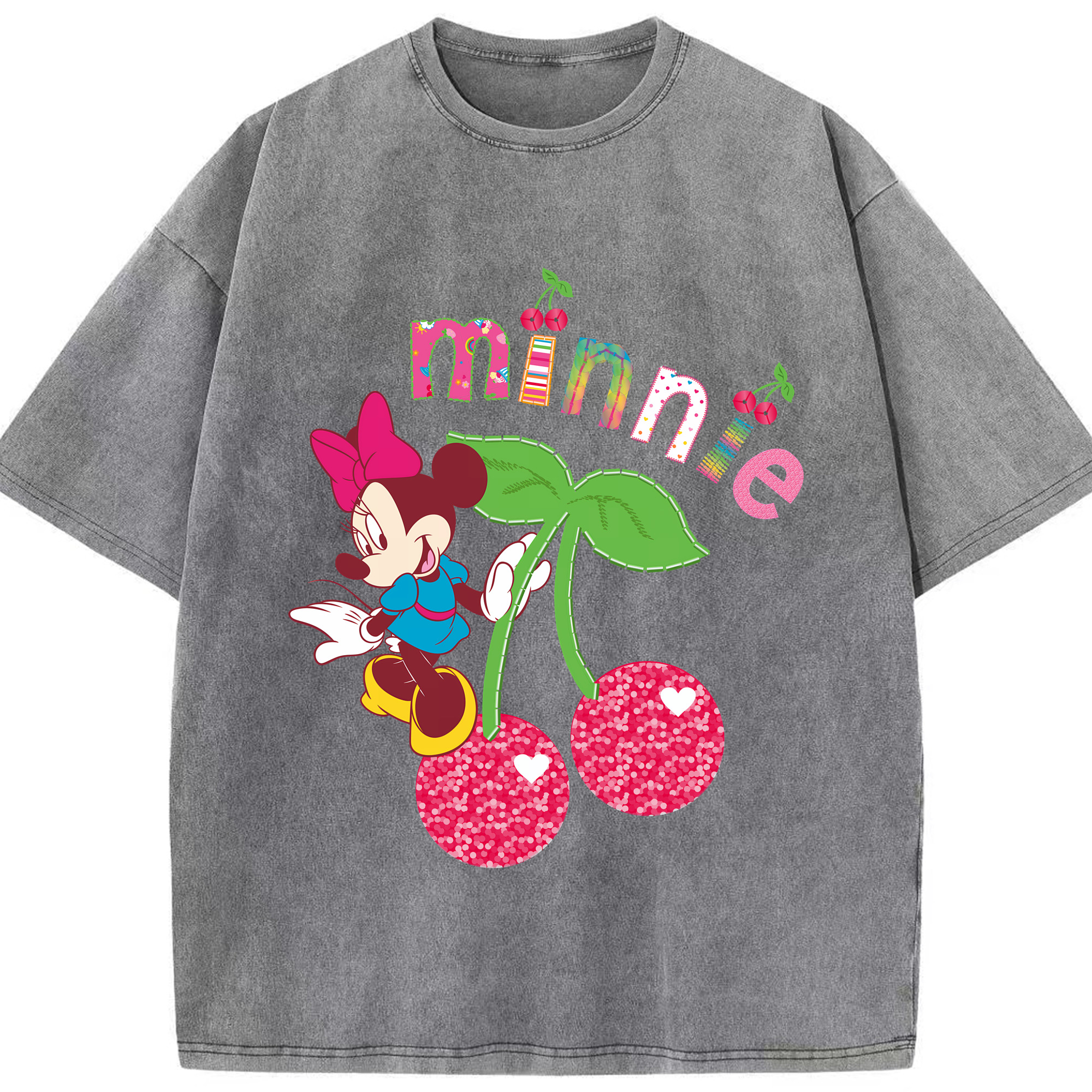（画像用） ミッキーマウス Mickey Mouse 綿100% ヴィンテージ風 半袖Tシャツ（フロントプリント）