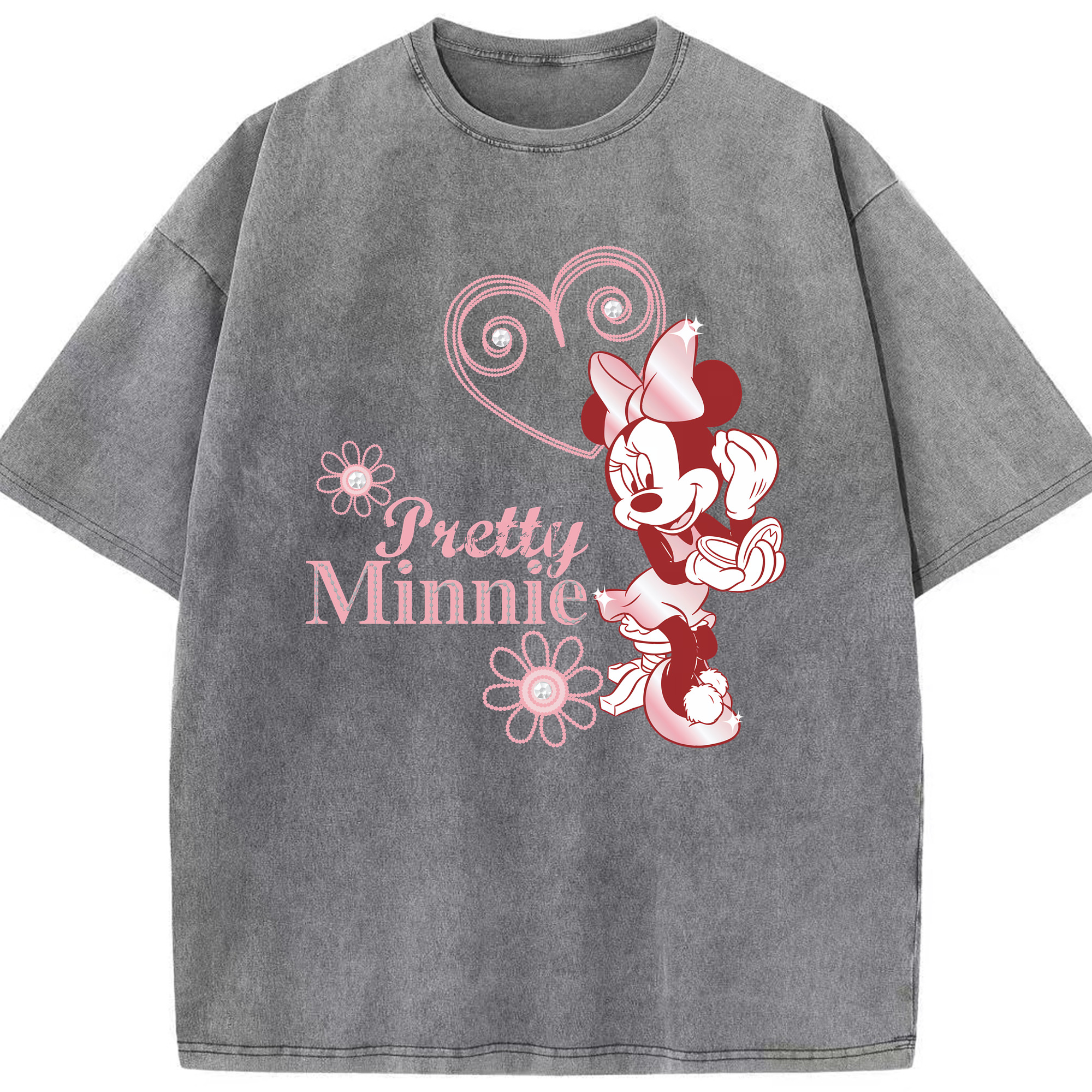 （画像用） ミッキーマウス Mickey Mouse 綿100% ヴィンテージ風 半袖Tシャツ（フロントプリント）