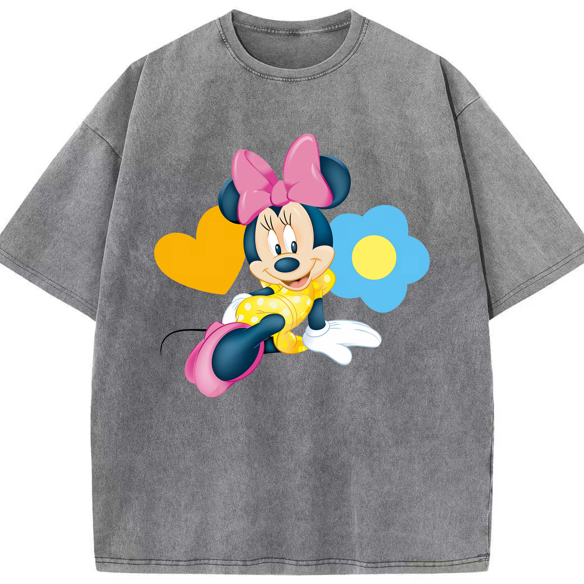 （画像用） ミッキーマウス Mickey Mouse 綿100% ヴィンテージ風 半袖Tシャツ（フロントプリント）