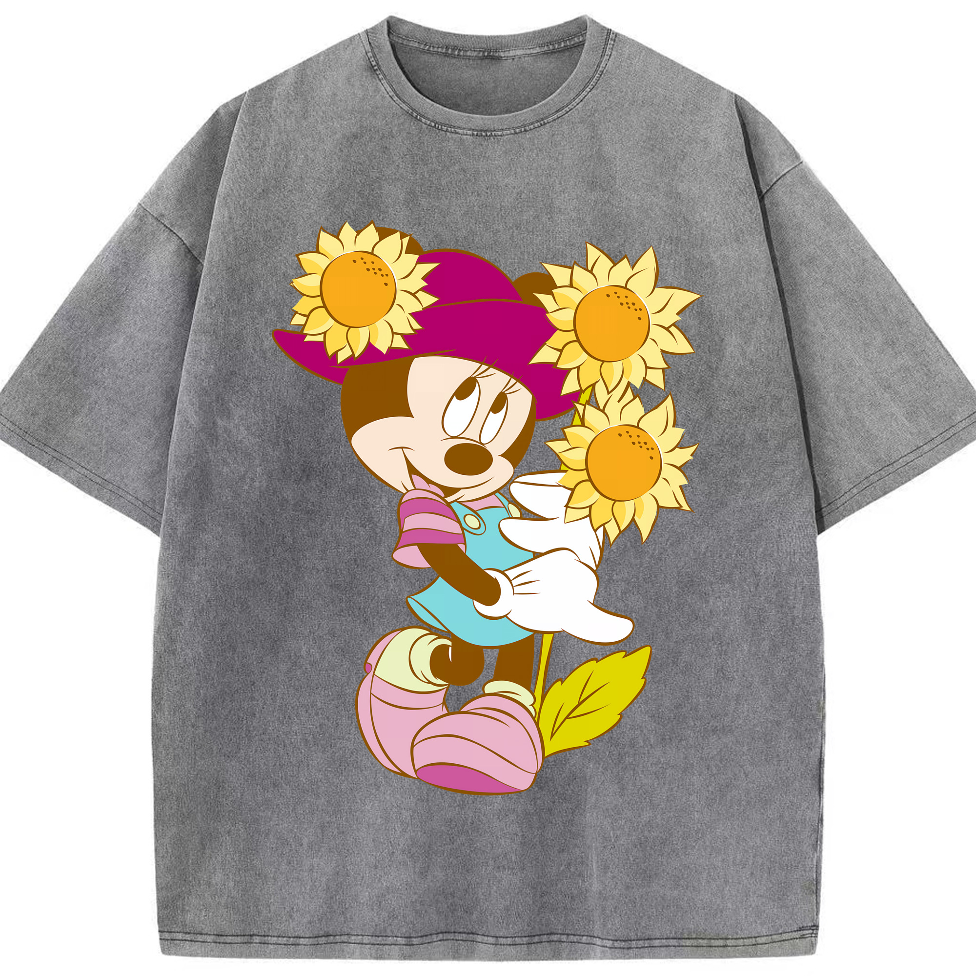 （画像用） ミッキーマウス Mickey Mouse 綿100% ヴィンテージ風 半袖Tシャツ（フロントプリント）