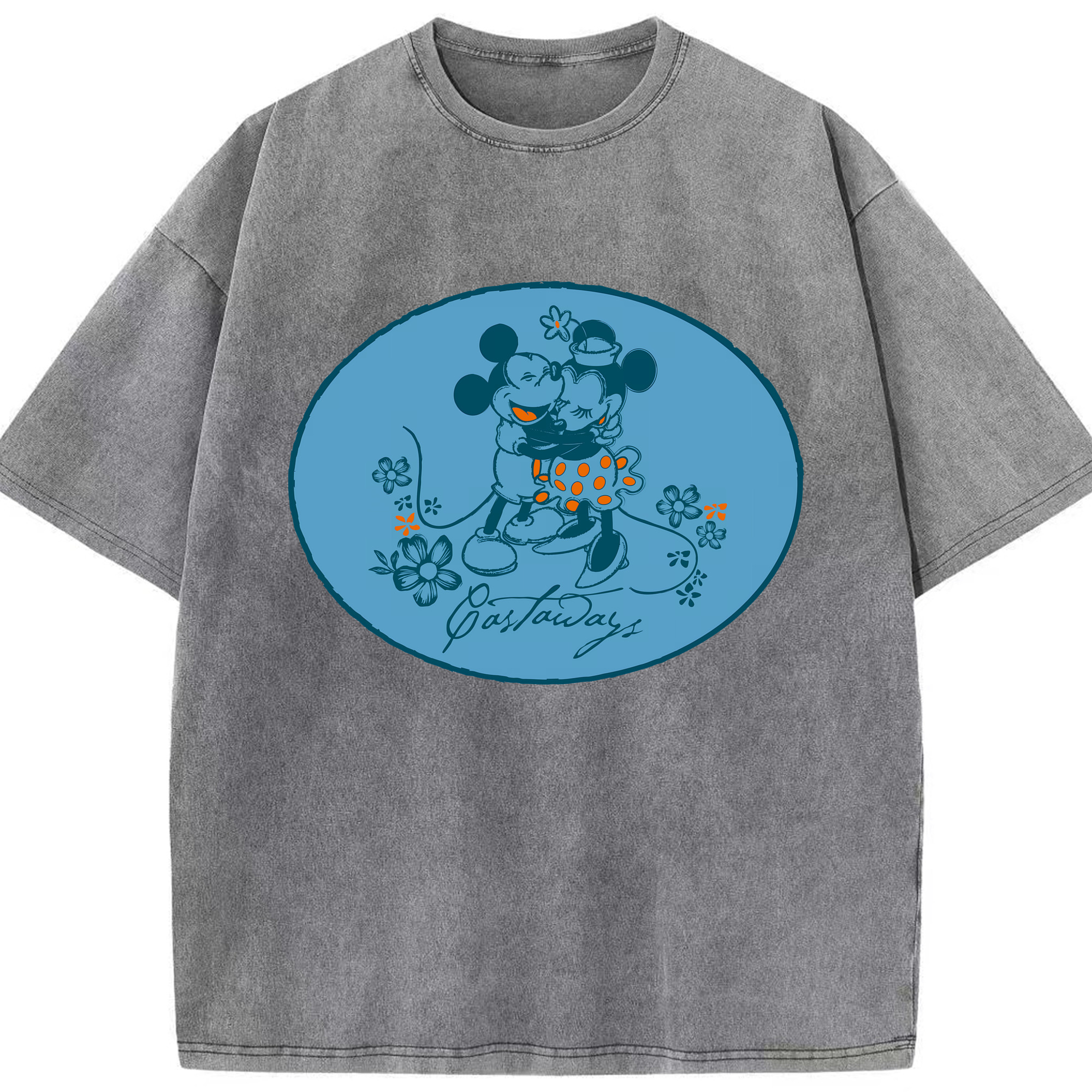 （画像用） ミッキーマウス Mickey Mouse 綿100% ヴィンテージ風 半袖Tシャツ（フロントプリント）