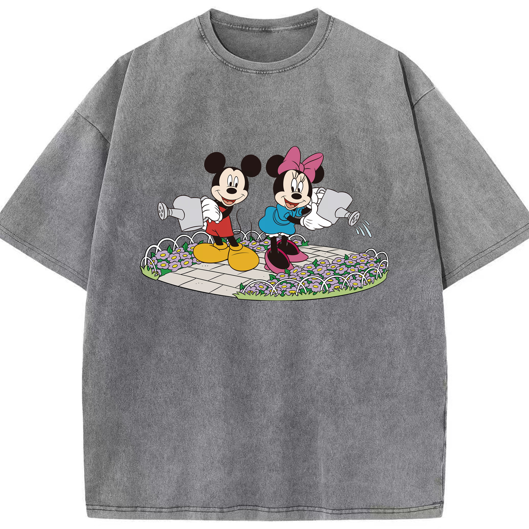 （画像用） ミッキーマウス Mickey Mouse 綿100% ヴィンテージ風 半袖Tシャツ（フロントプリント）
