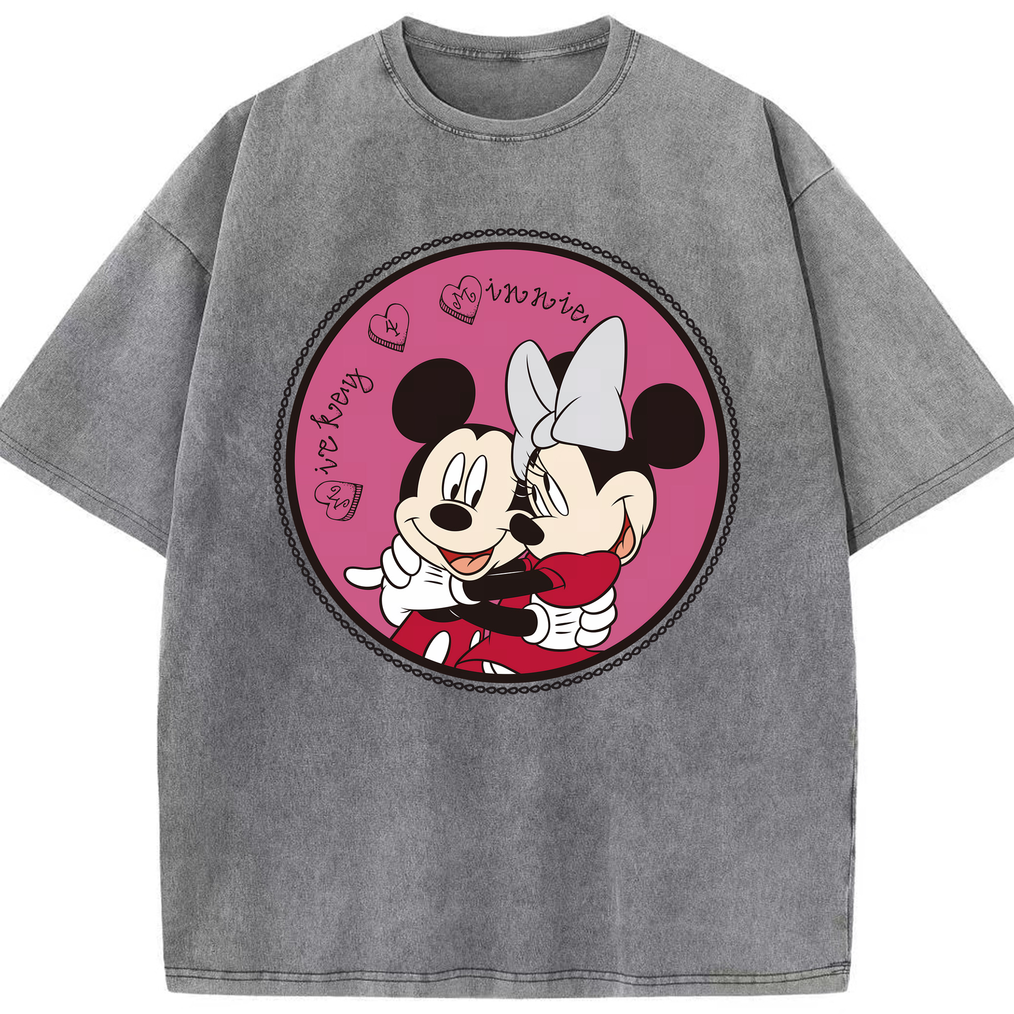 （画像用） ミッキーマウス Mickey Mouse 綿100% ヴィンテージ風 半袖Tシャツ（フロントプリント）