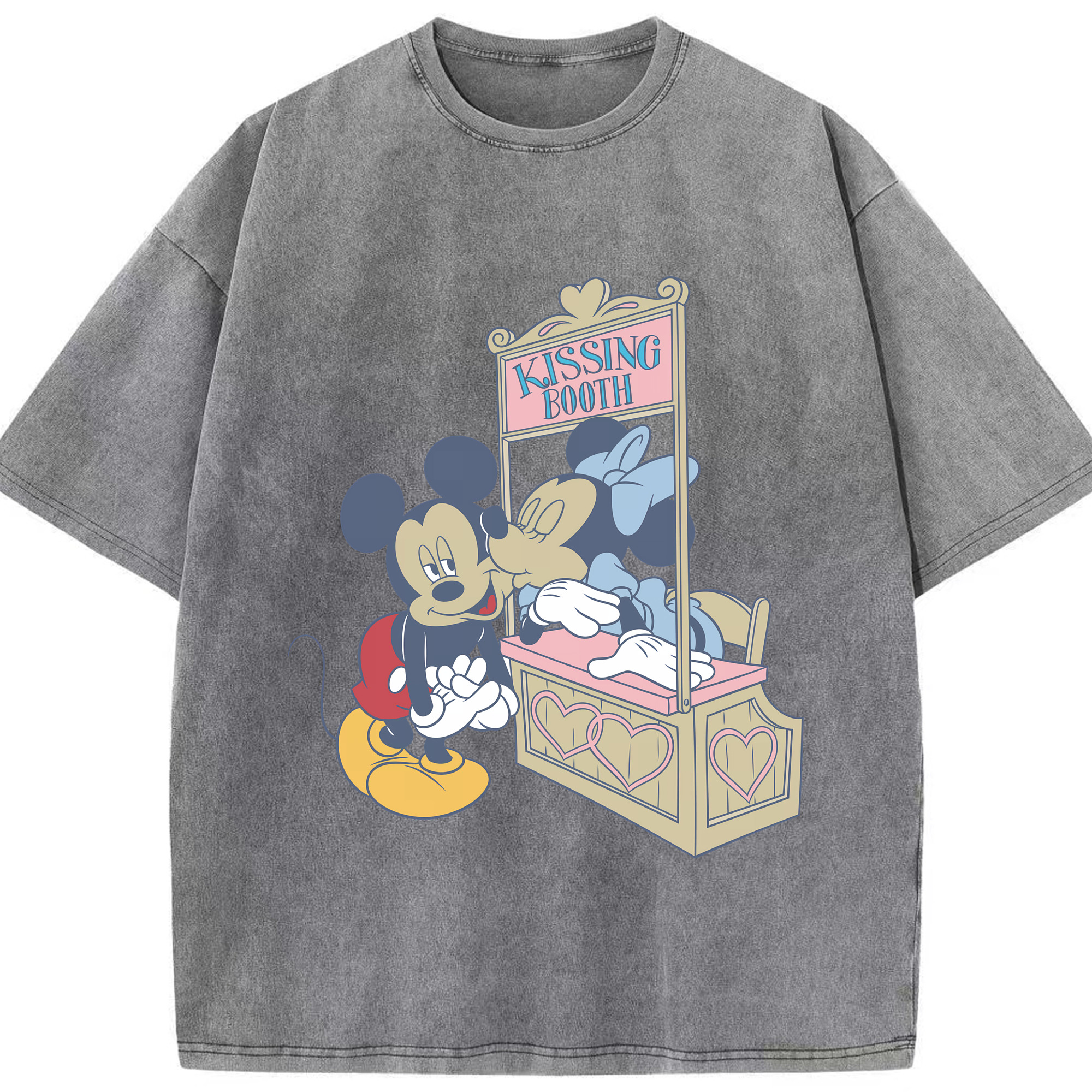 （画像用） ミッキーマウス Mickey Mouse 綿100% ヴィンテージ風 半袖Tシャツ（フロントプリント）