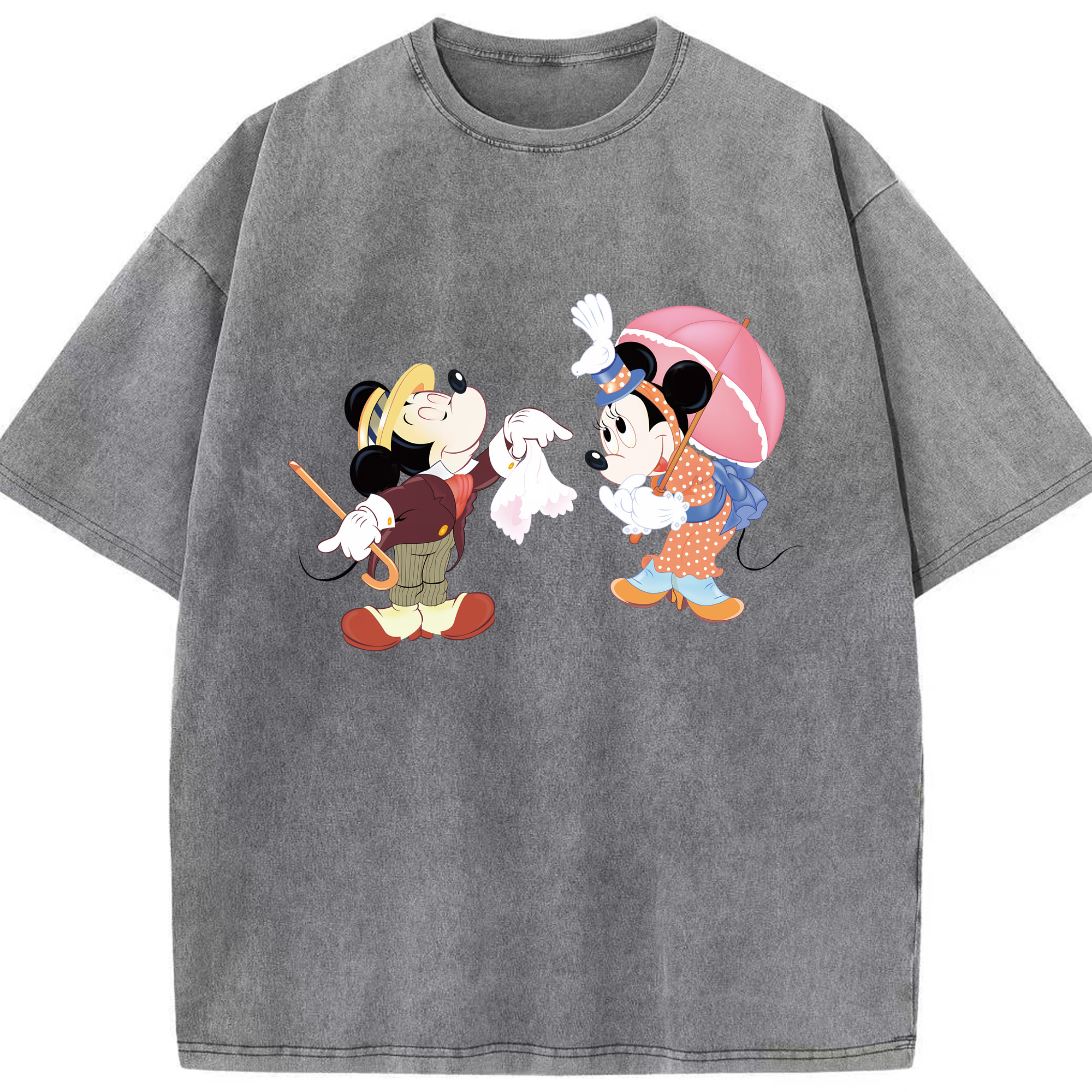 （画像用） ミッキーマウス Mickey Mouse 綿100% ヴィンテージ風 半袖Tシャツ（フロントプリント）