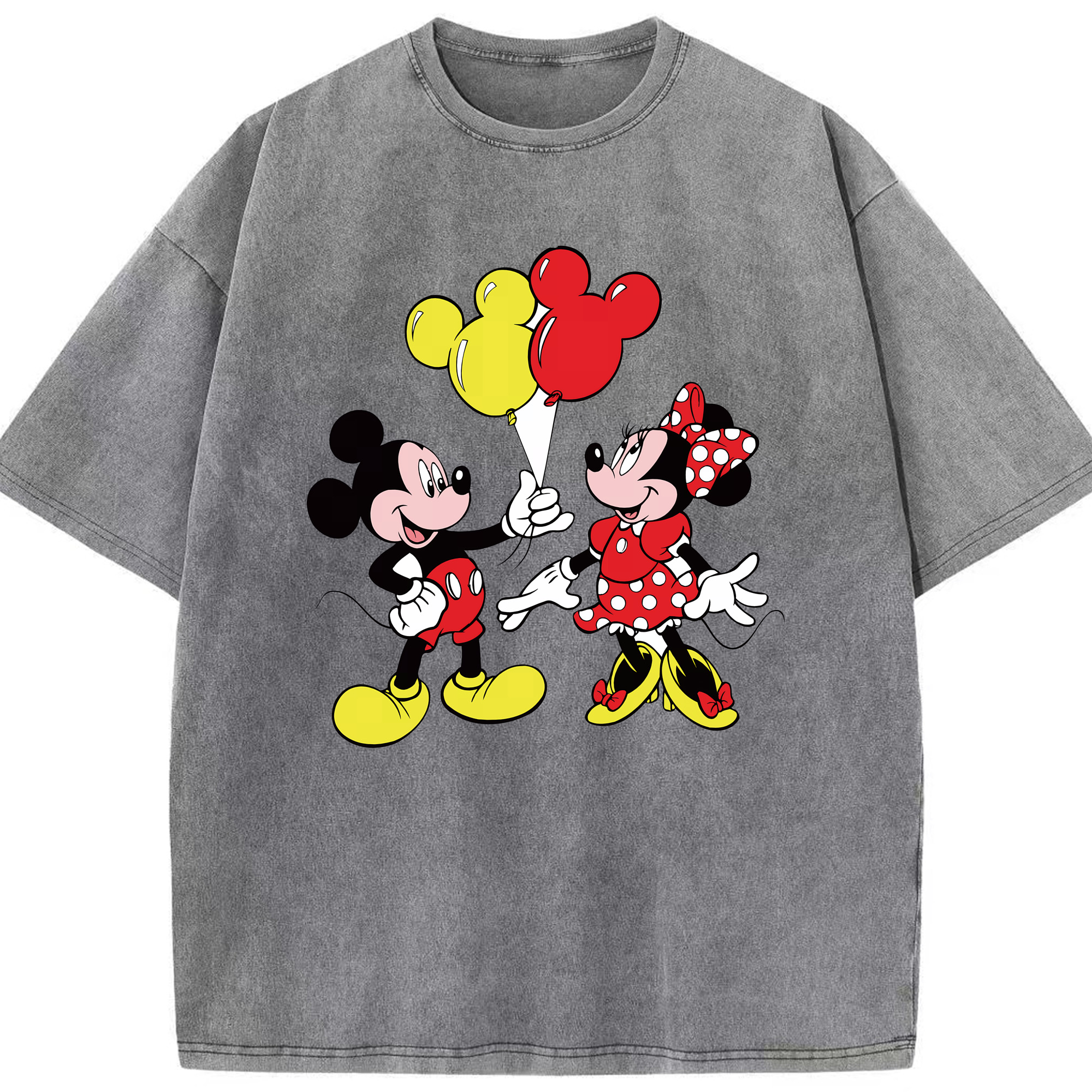 （画像用） ミッキーマウス Mickey Mouse 綿100% ヴィンテージ風 半袖Tシャツ（フロントプリント）