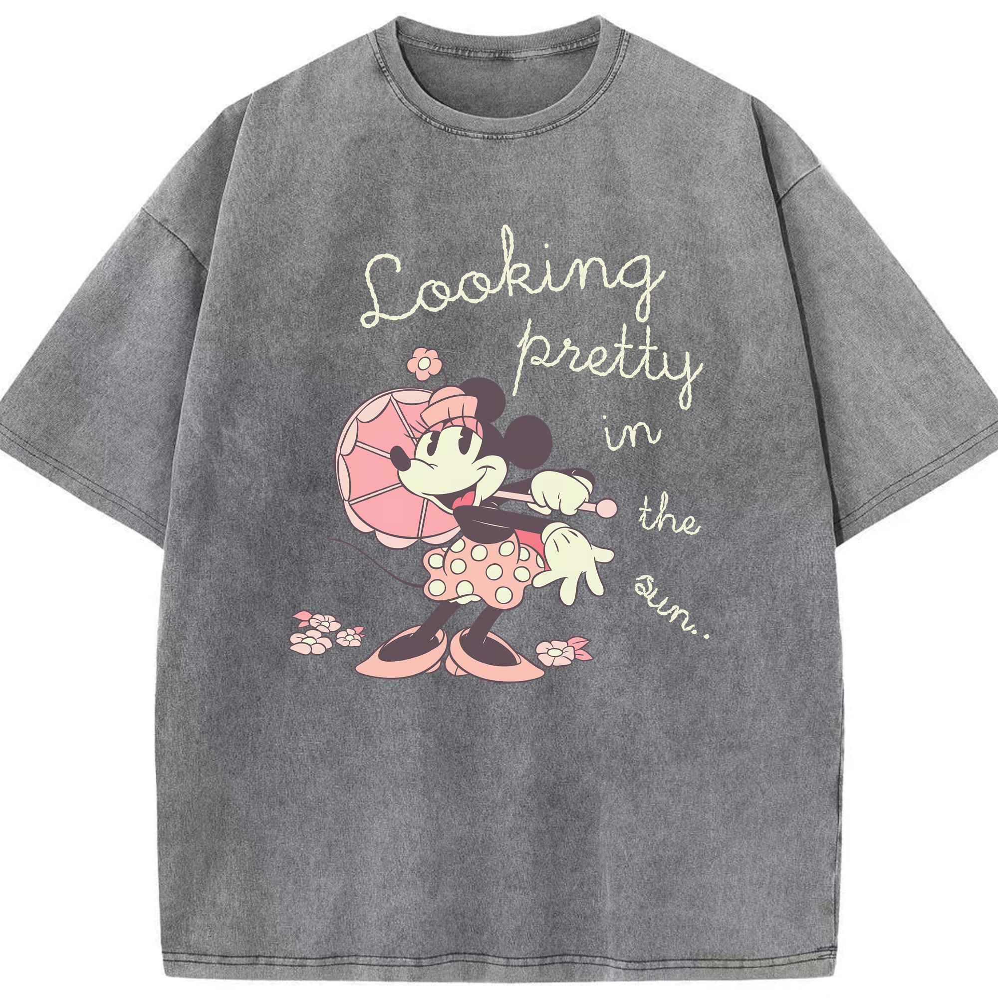 （画像用） ミッキーマウス Mickey Mouse 綿100% ヴィンテージ風 半袖Tシャツ（フロントプリント）