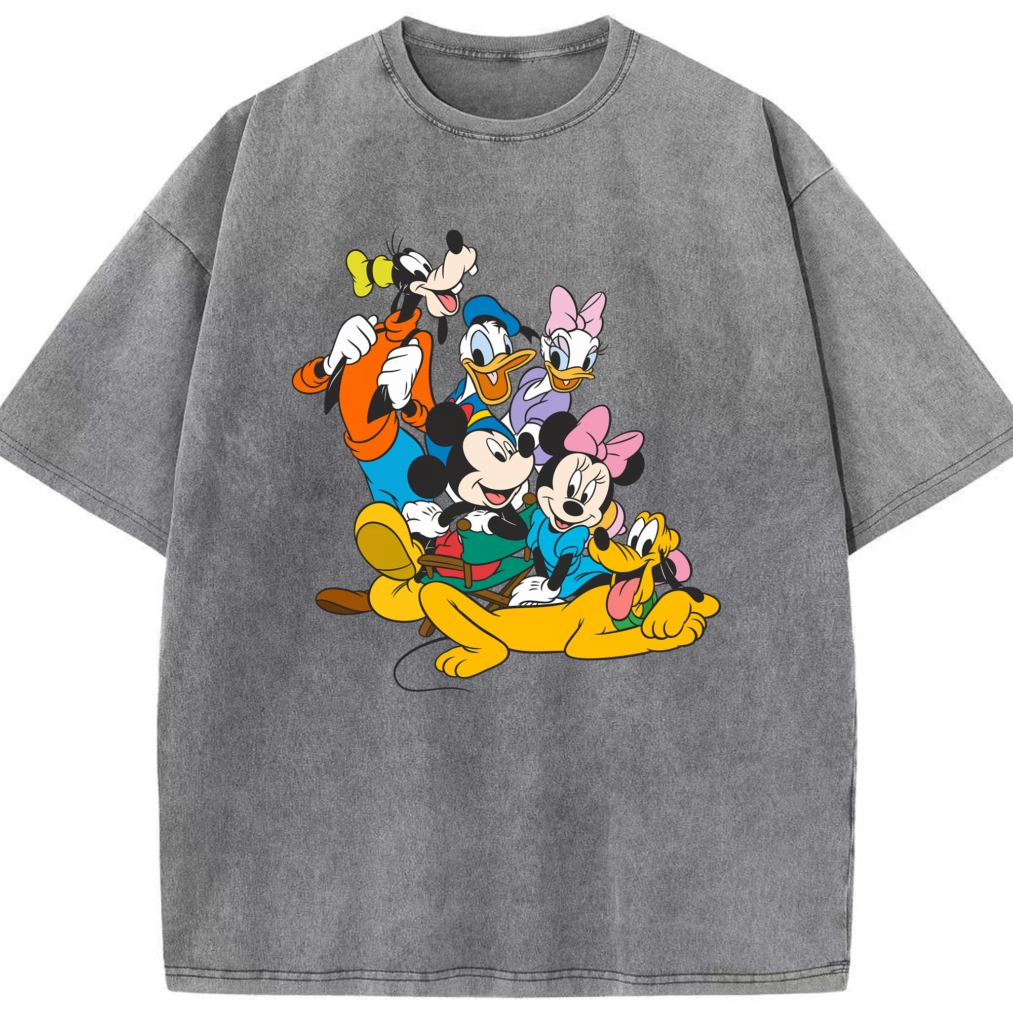 （画像用） ミッキーマウス Mickey Mouse 綿100% ヴィンテージ風 半袖Tシャツ（フロントプリント）