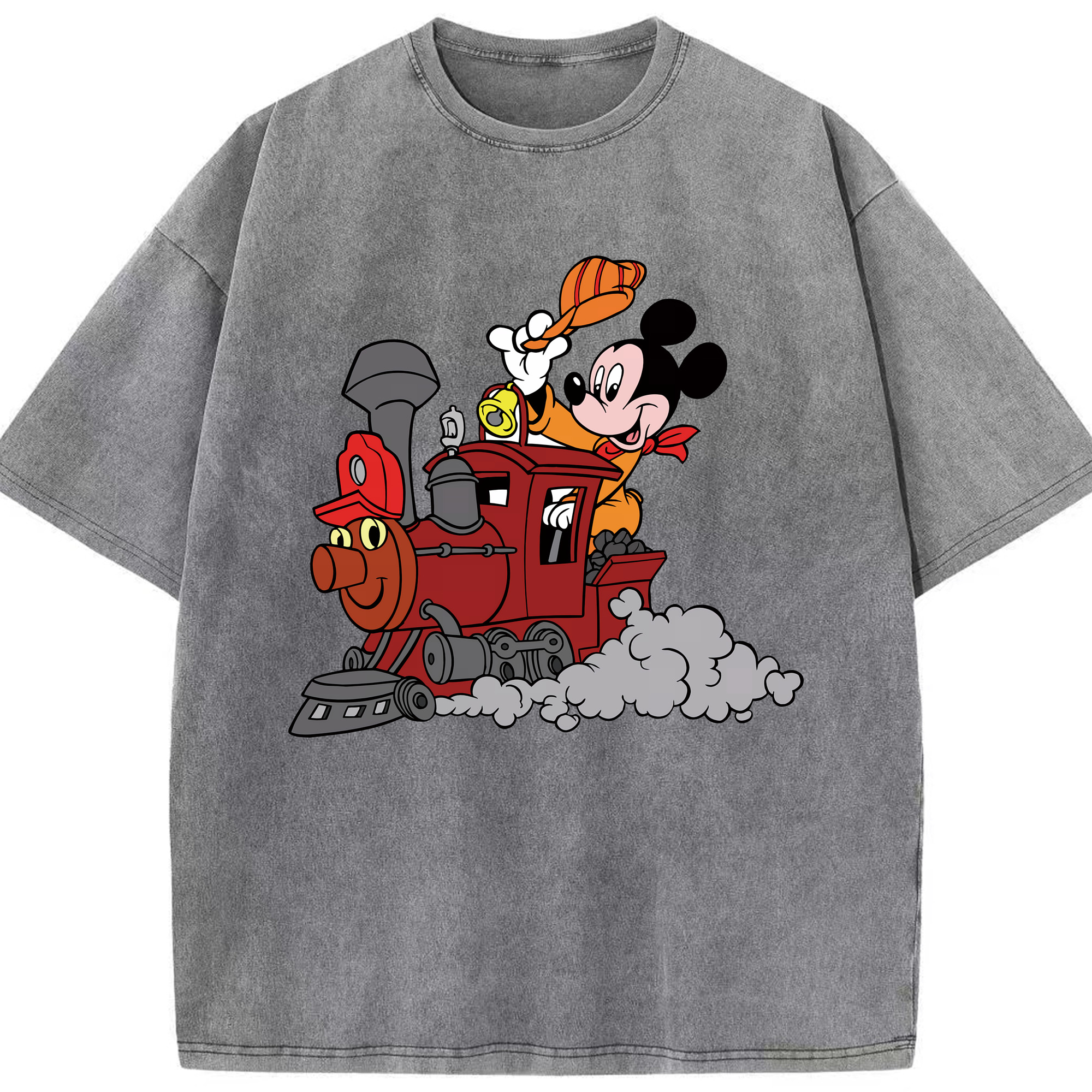 （画像用） ミッキーマウス Mickey Mouse 綿100% ヴィンテージ風 半袖Tシャツ（フロントプリント）