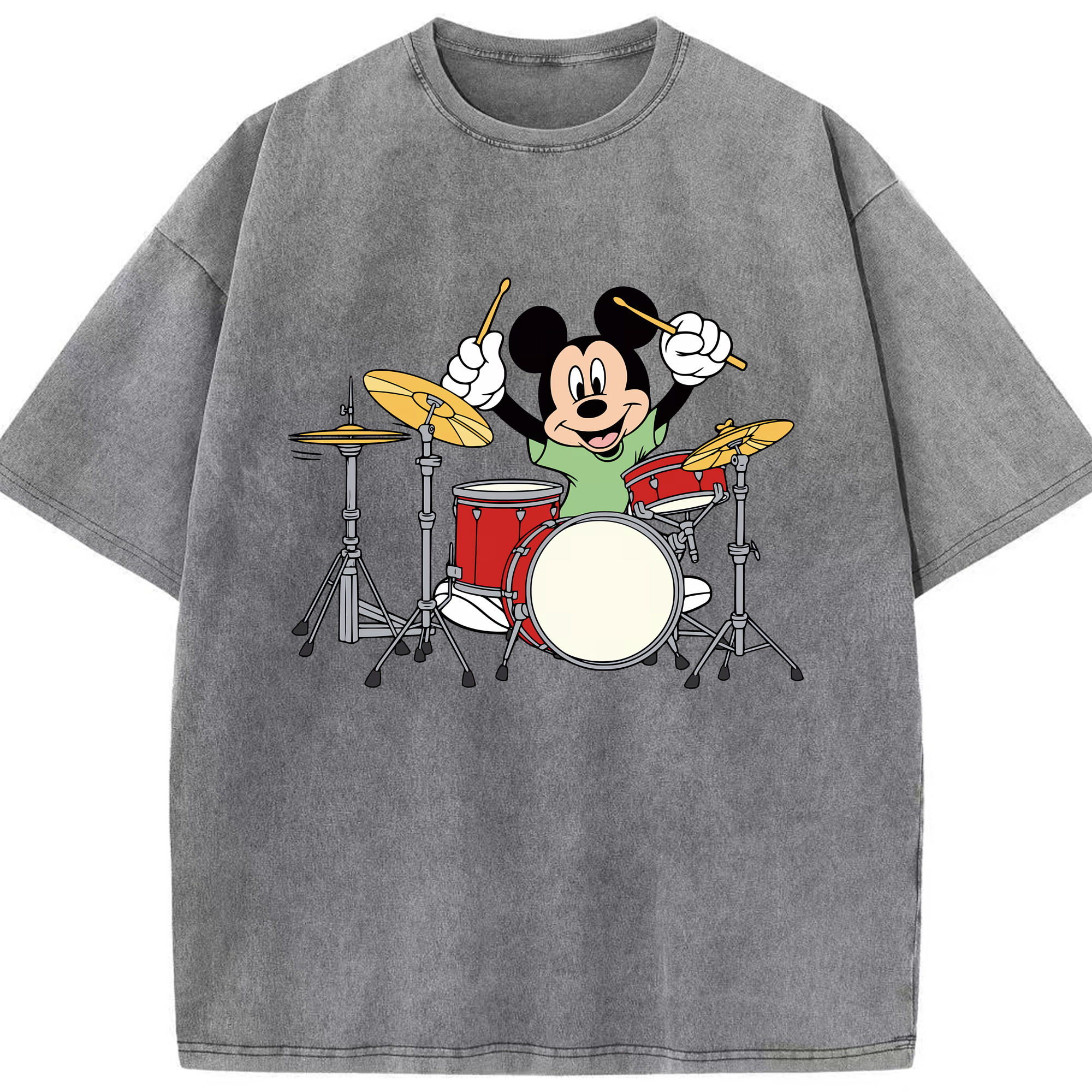 （画像用） ミッキーマウス Mickey Mouse 綿100% ヴィンテージ風 半袖Tシャツ（フロントプリント）