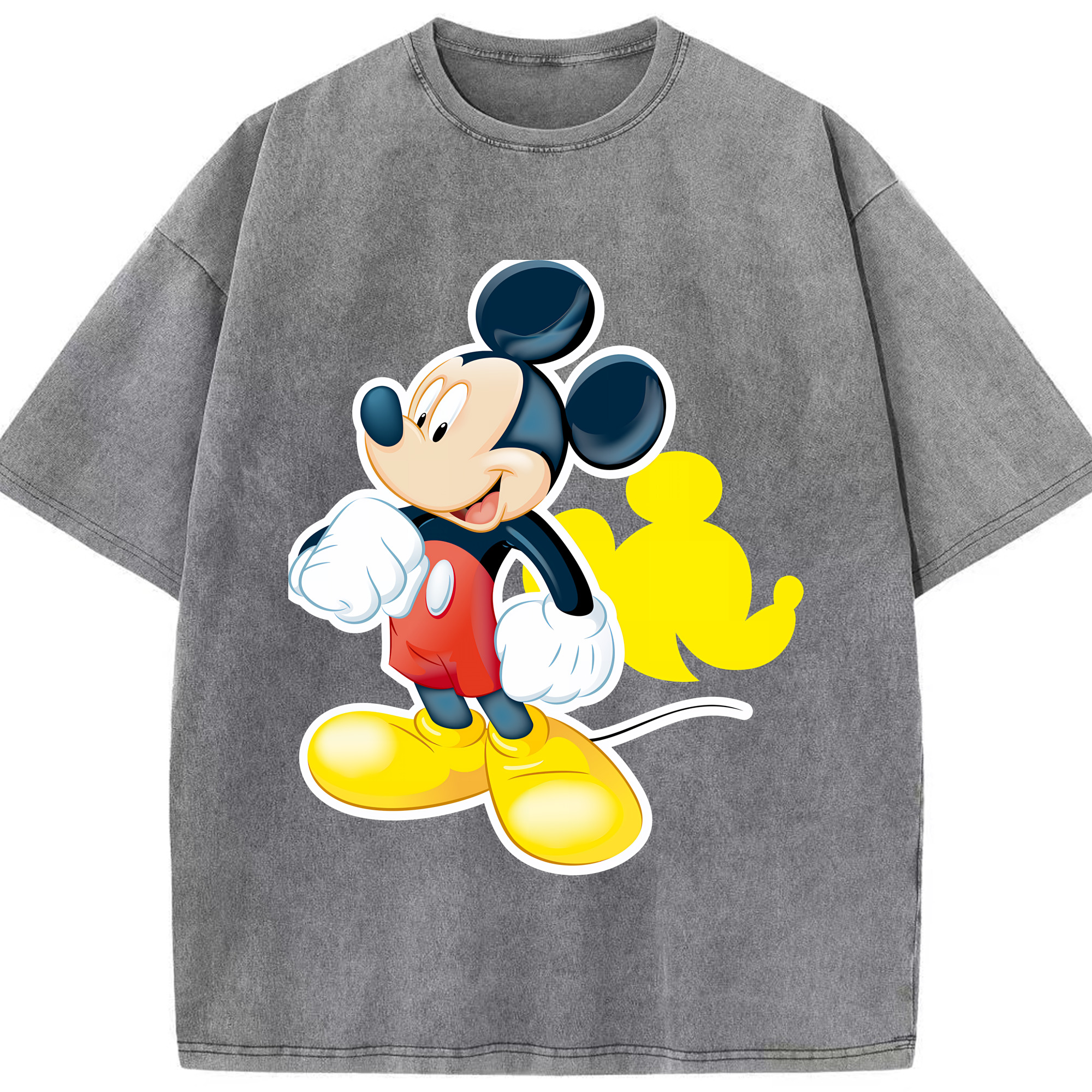 （画像用） ミッキーマウス Mickey Mouse 綿100% ヴィンテージ風 半袖Tシャツ（フロントプリント）