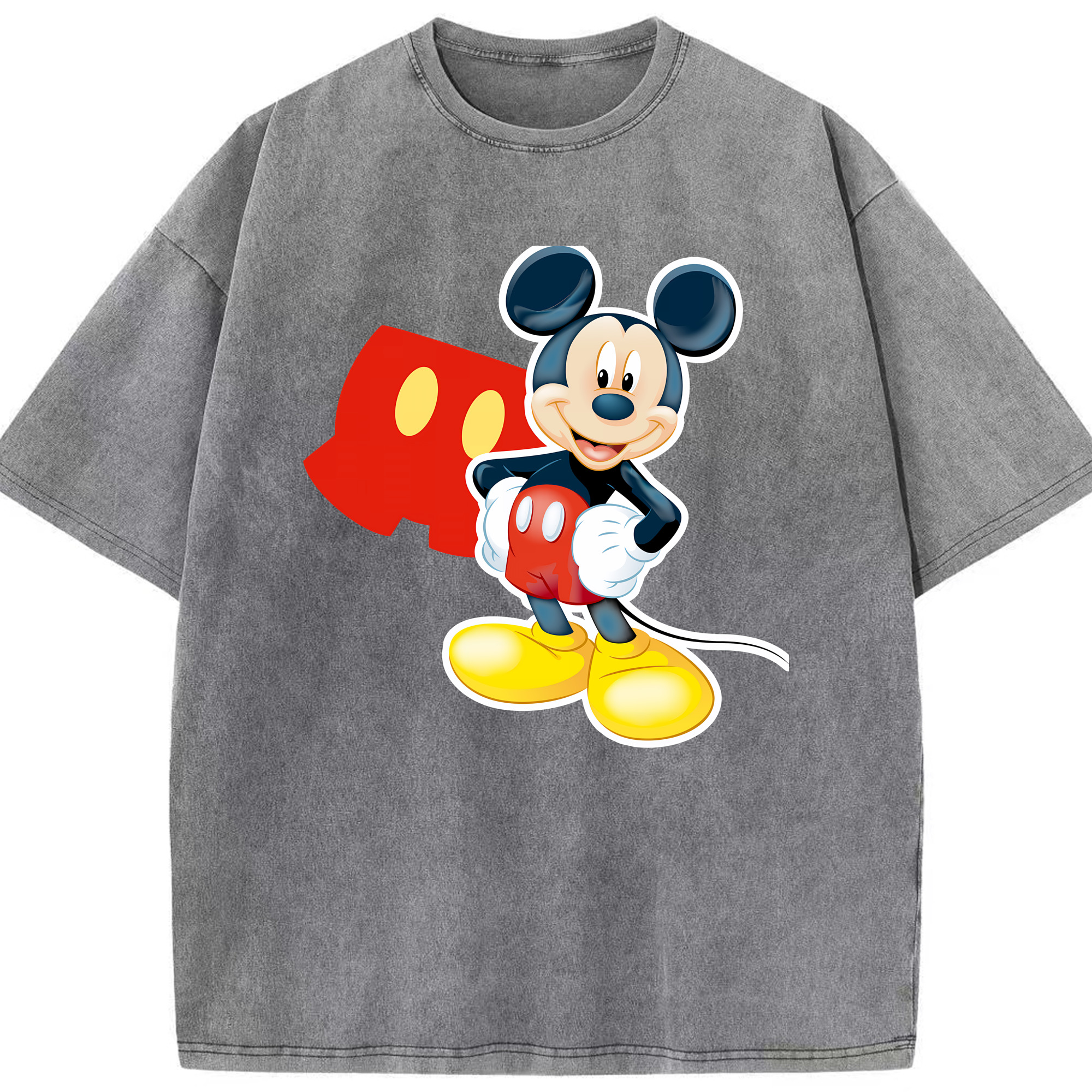 （画像用） ミッキーマウス Mickey Mouse 綿100% ヴィンテージ風 半袖Tシャツ（フロントプリント）
