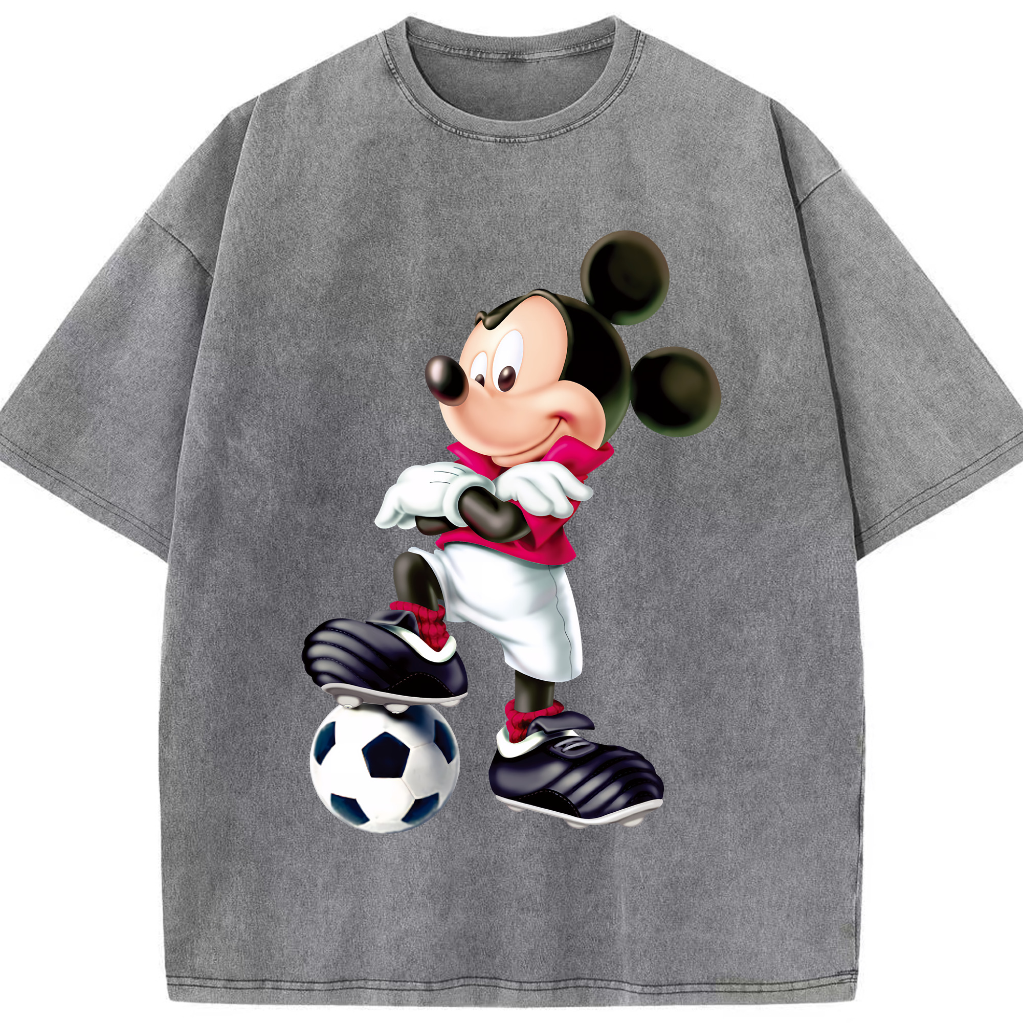 ミッキーマウス Mickey Mouse 綿100% ヴィンテージ風 半袖Tシャツ（フロントプリント）