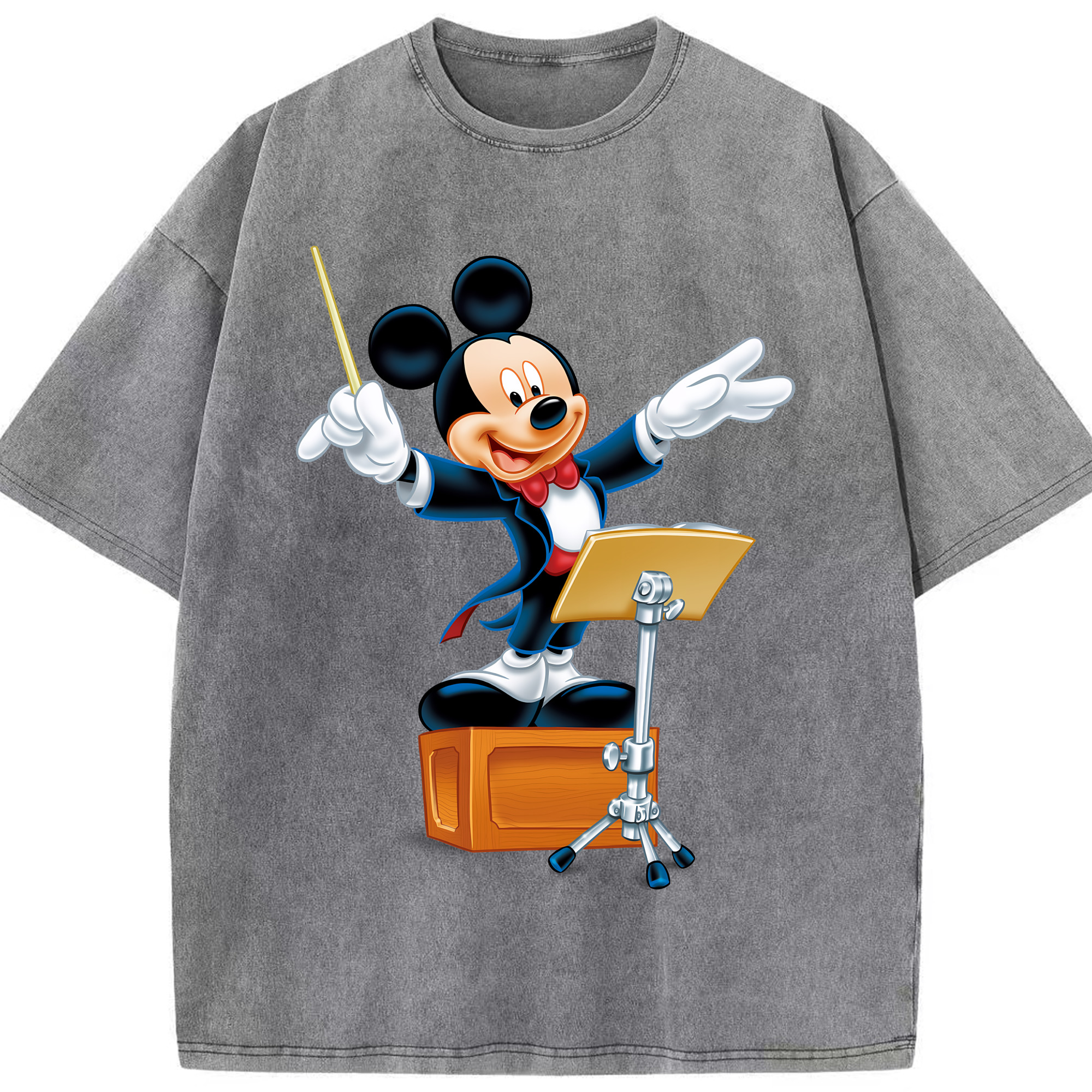 （画像用） ミッキーマウス Mickey Mouse 綿100% ヴィンテージ風 半袖Tシャツ（フロントプリント）