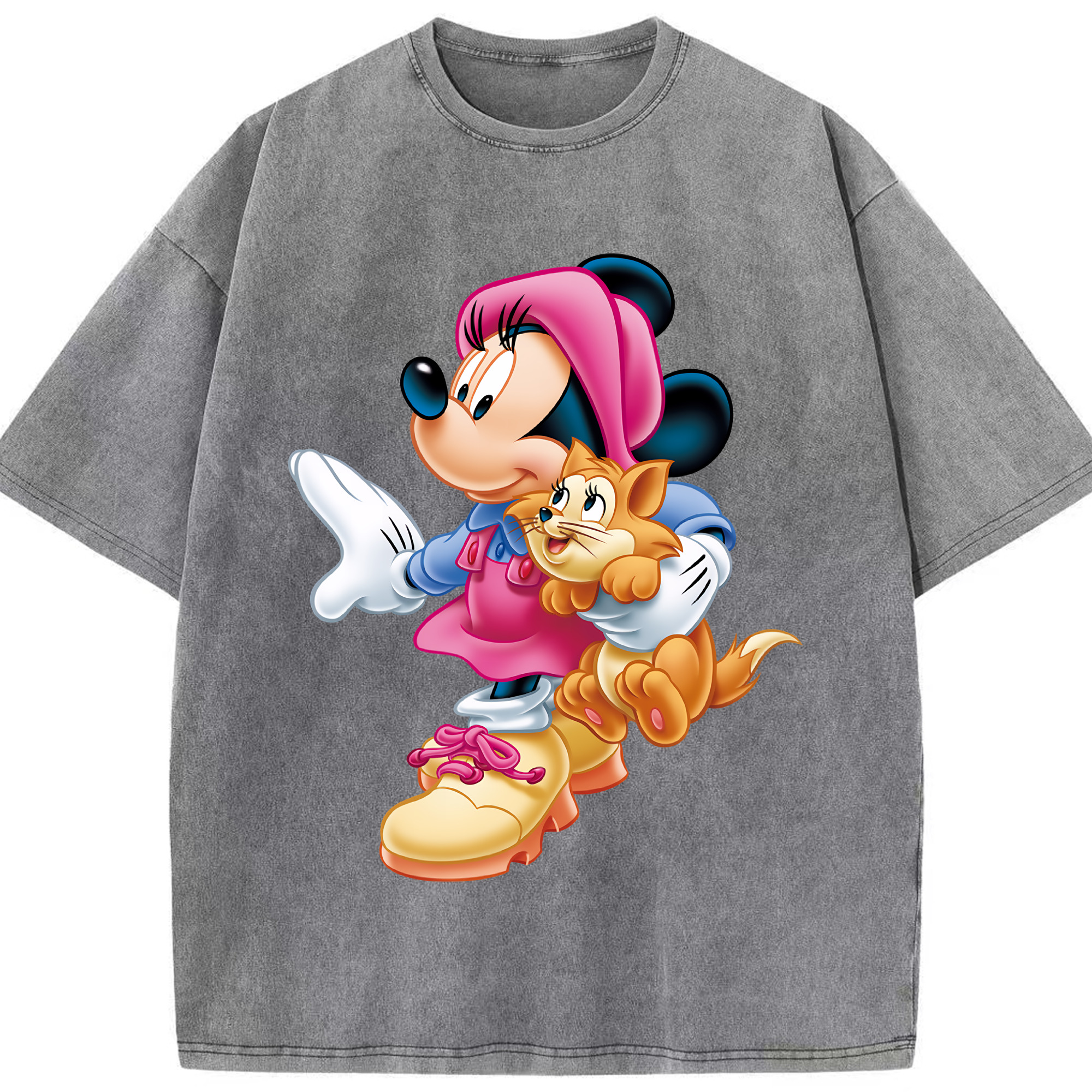 （画像用） ミッキーマウス Mickey Mouse 綿100% ヴィンテージ風 半袖Tシャツ（フロントプリント）