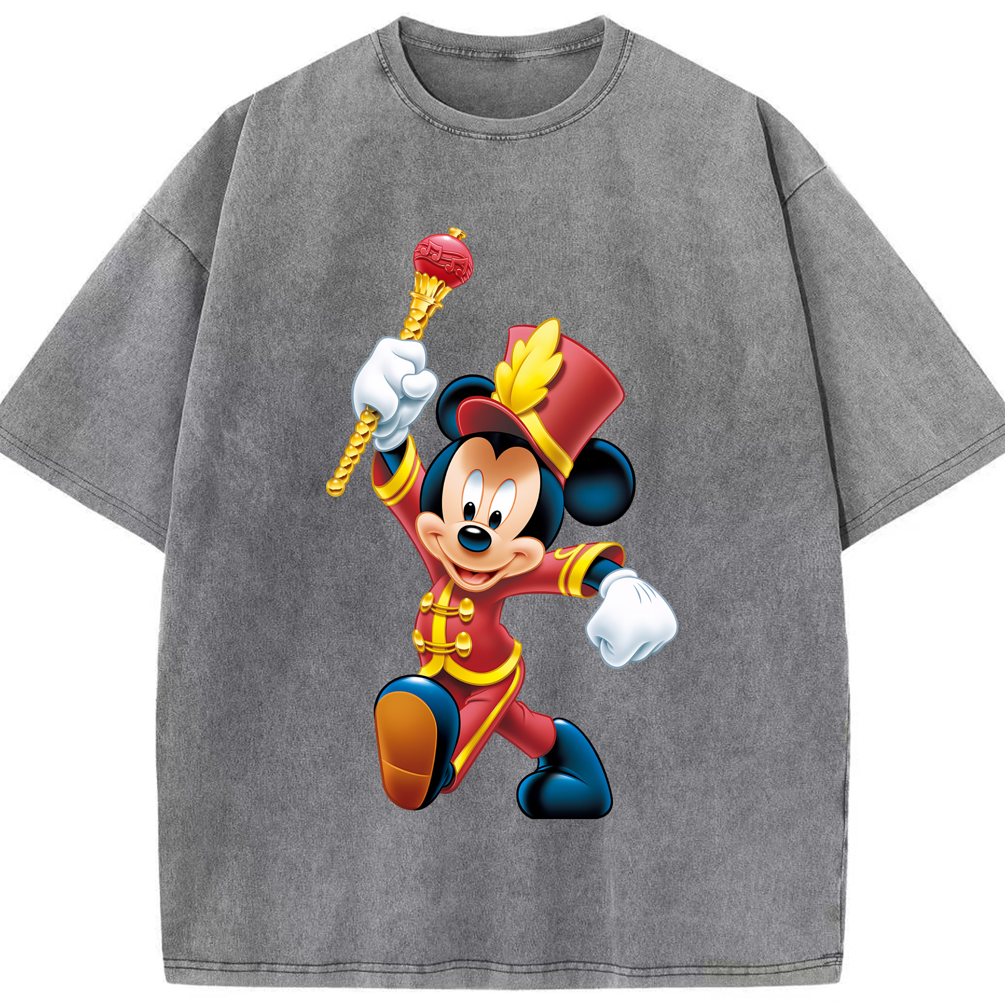 （画像用） ミッキーマウス Mickey Mouse 綿100% ヴィンテージ風 半袖Tシャツ（フロントプリント）