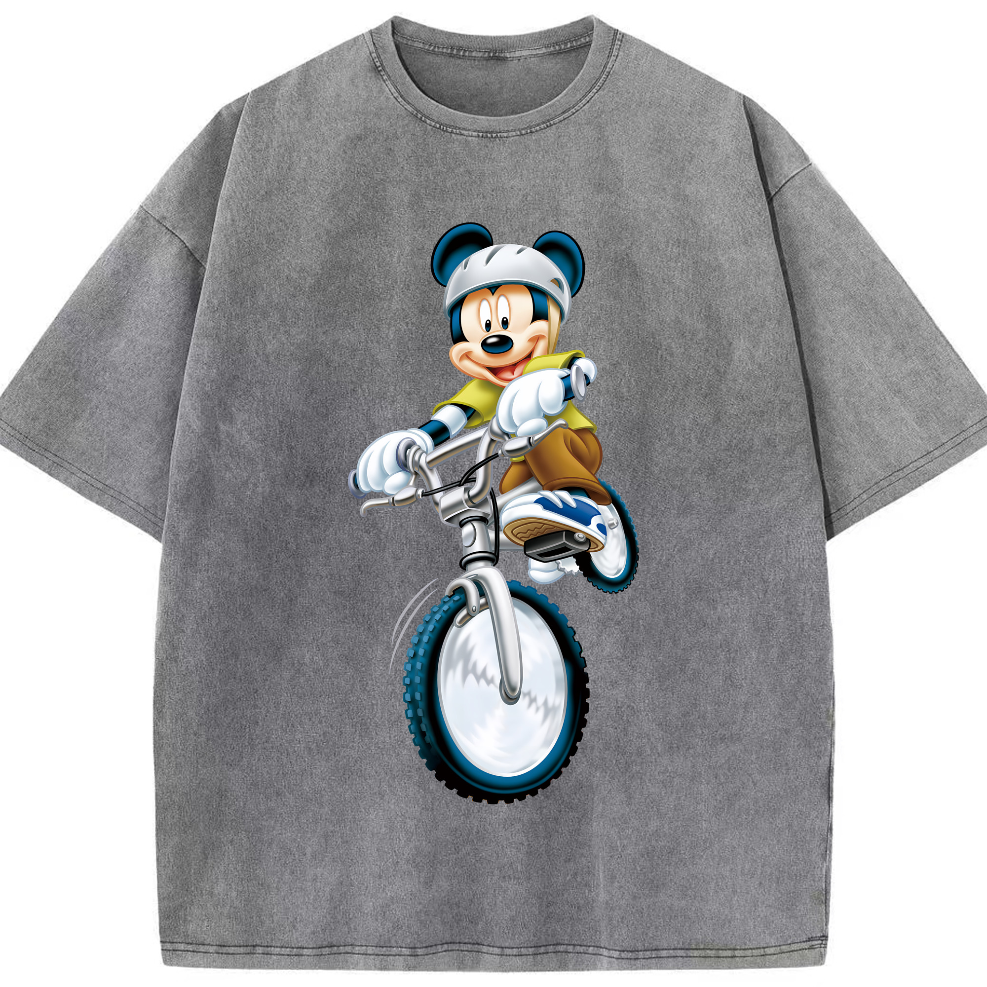 （画像用） ミッキーマウス Mickey Mouse 綿100% ヴィンテージ風 半袖Tシャツ（フロントプリント）