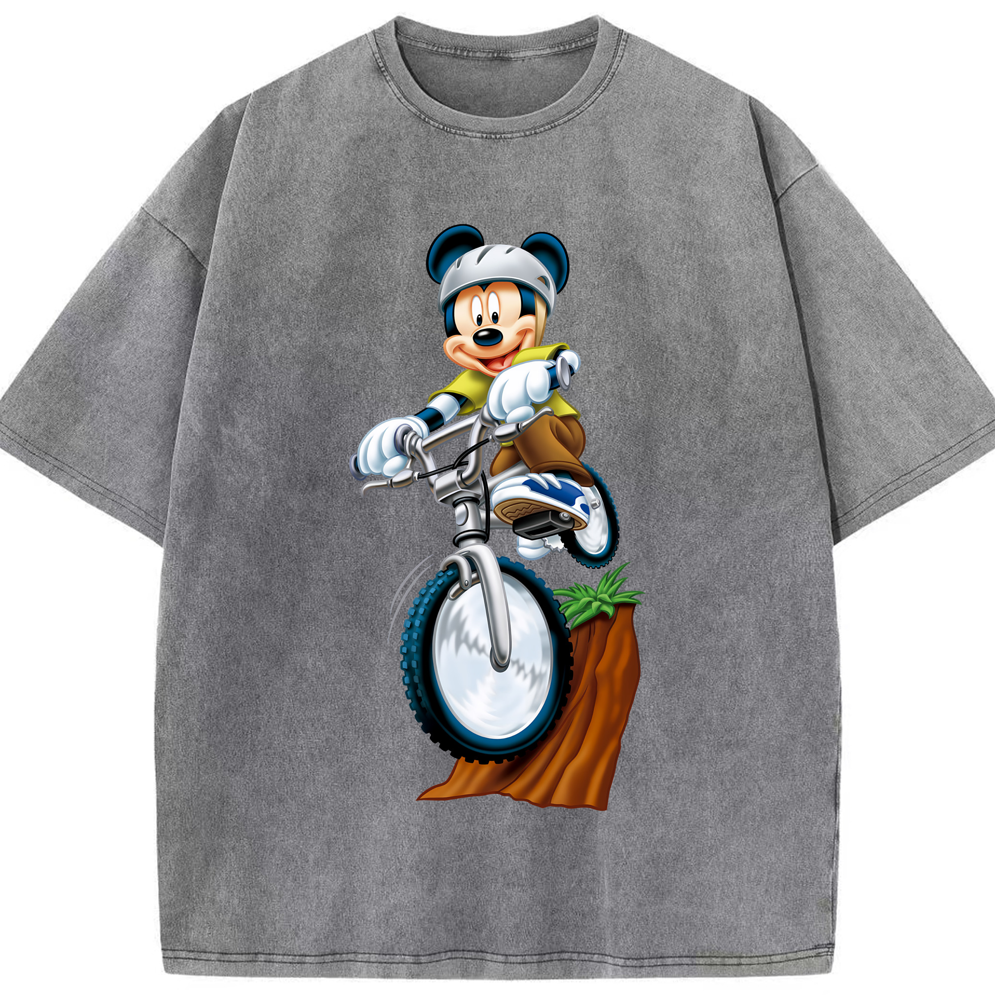 （画像用） ミッキーマウス Mickey Mouse 綿100% ヴィンテージ風 半袖Tシャツ（フロントプリント）