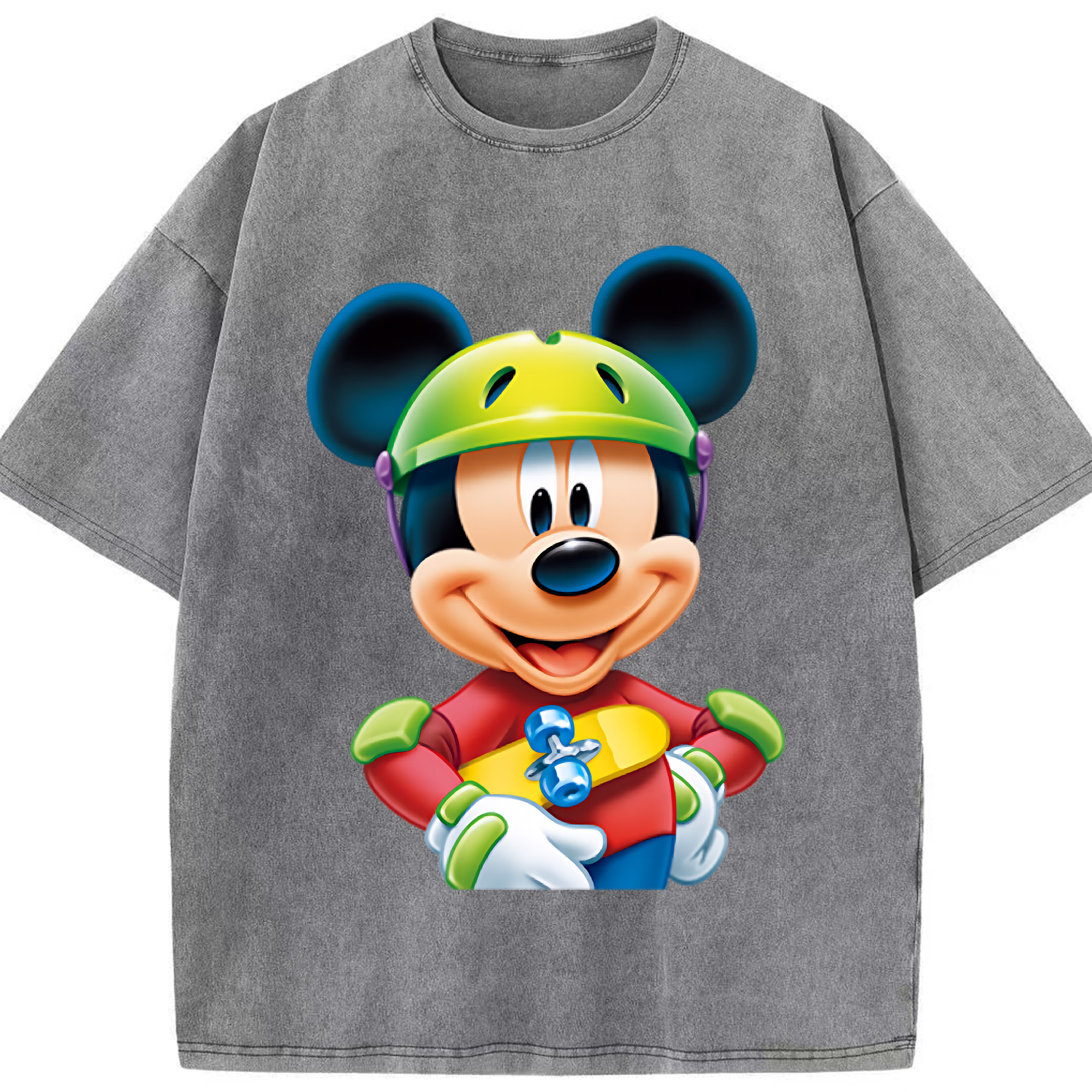 （画像用） ミッキーマウス Mickey Mouse 綿100% ヴィンテージ風 半袖Tシャツ（フロントプリント）