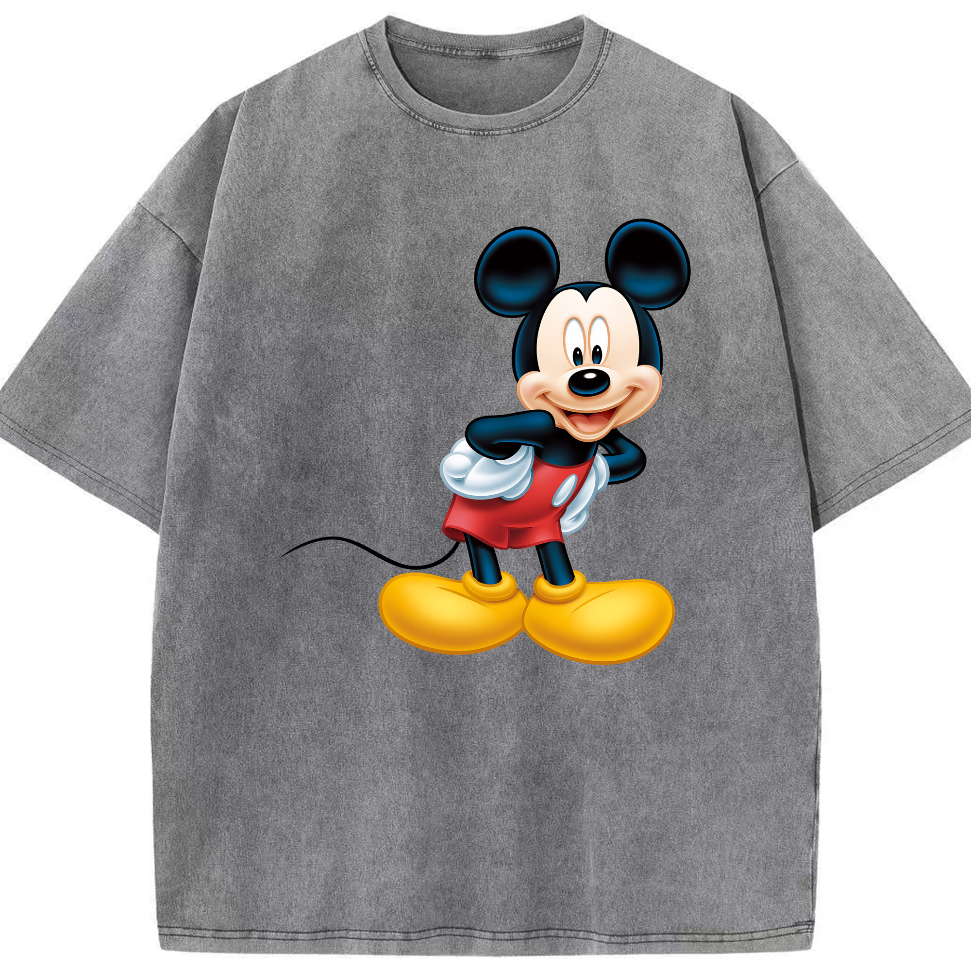 （画像用） ミッキーマウス Mickey Mouse 綿100% ヴィンテージ風 半袖Tシャツ（フロントプリント）