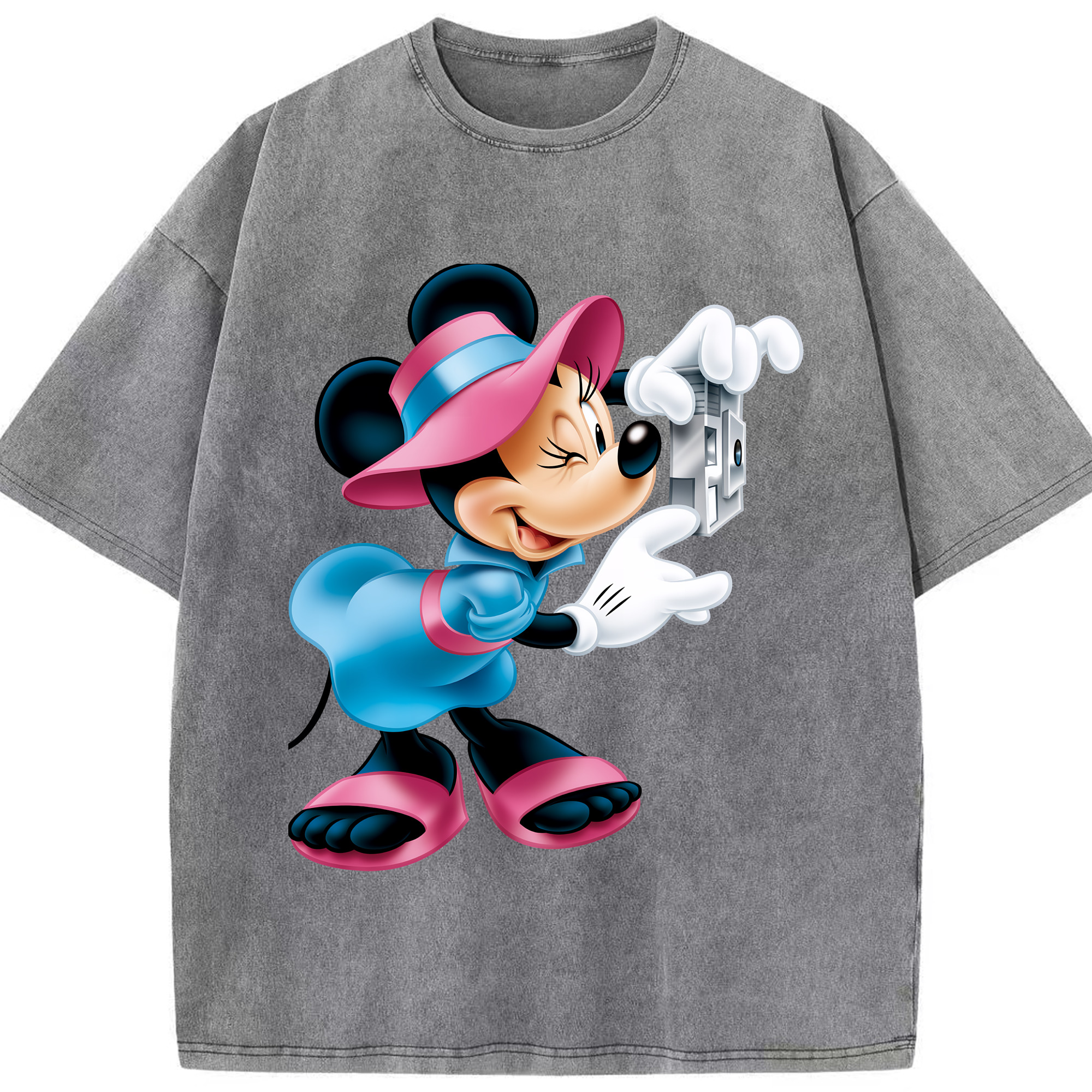 （画像用） ミッキーマウス Mickey Mouse 綿100% ヴィンテージ風 半袖Tシャツ（フロントプリント）