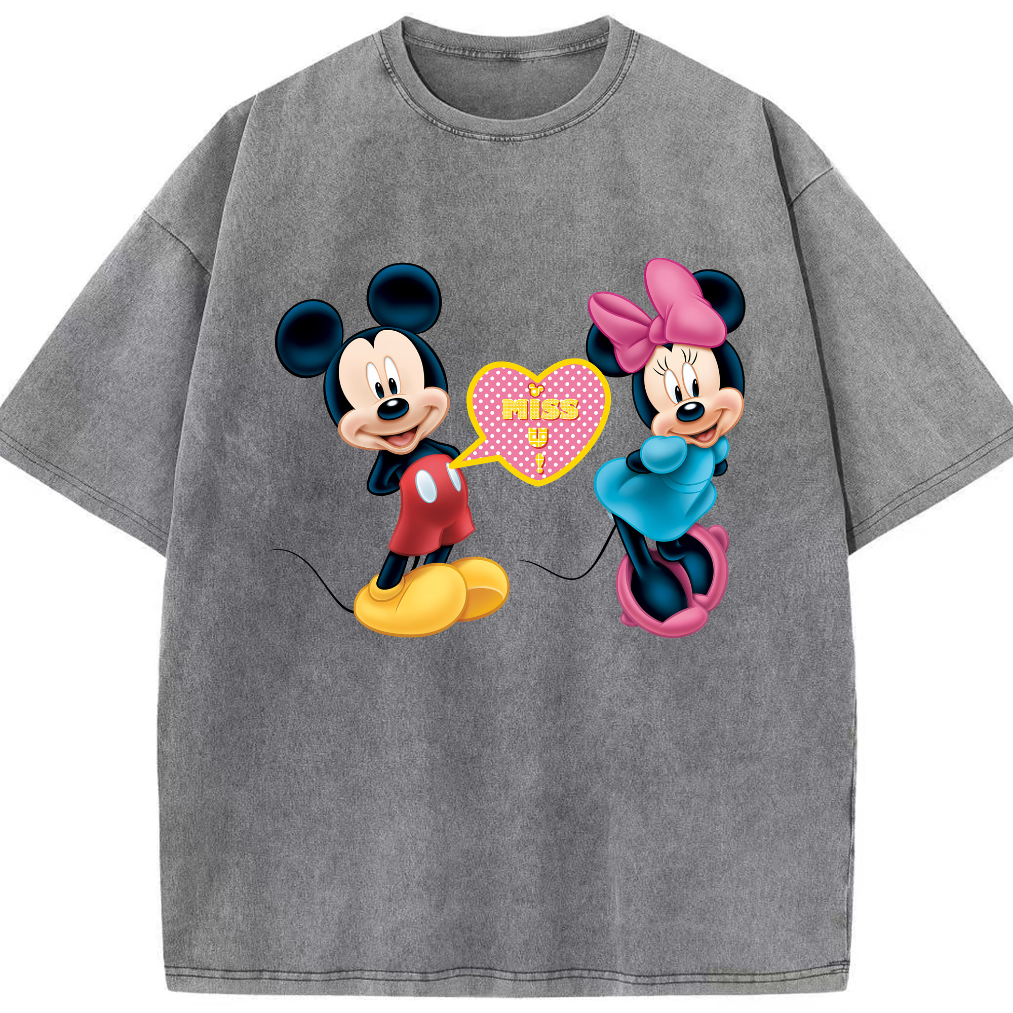 （画像用） ミッキーマウス Mickey Mouse 綿100% ヴィンテージ風 半袖Tシャツ（フロントプリント）