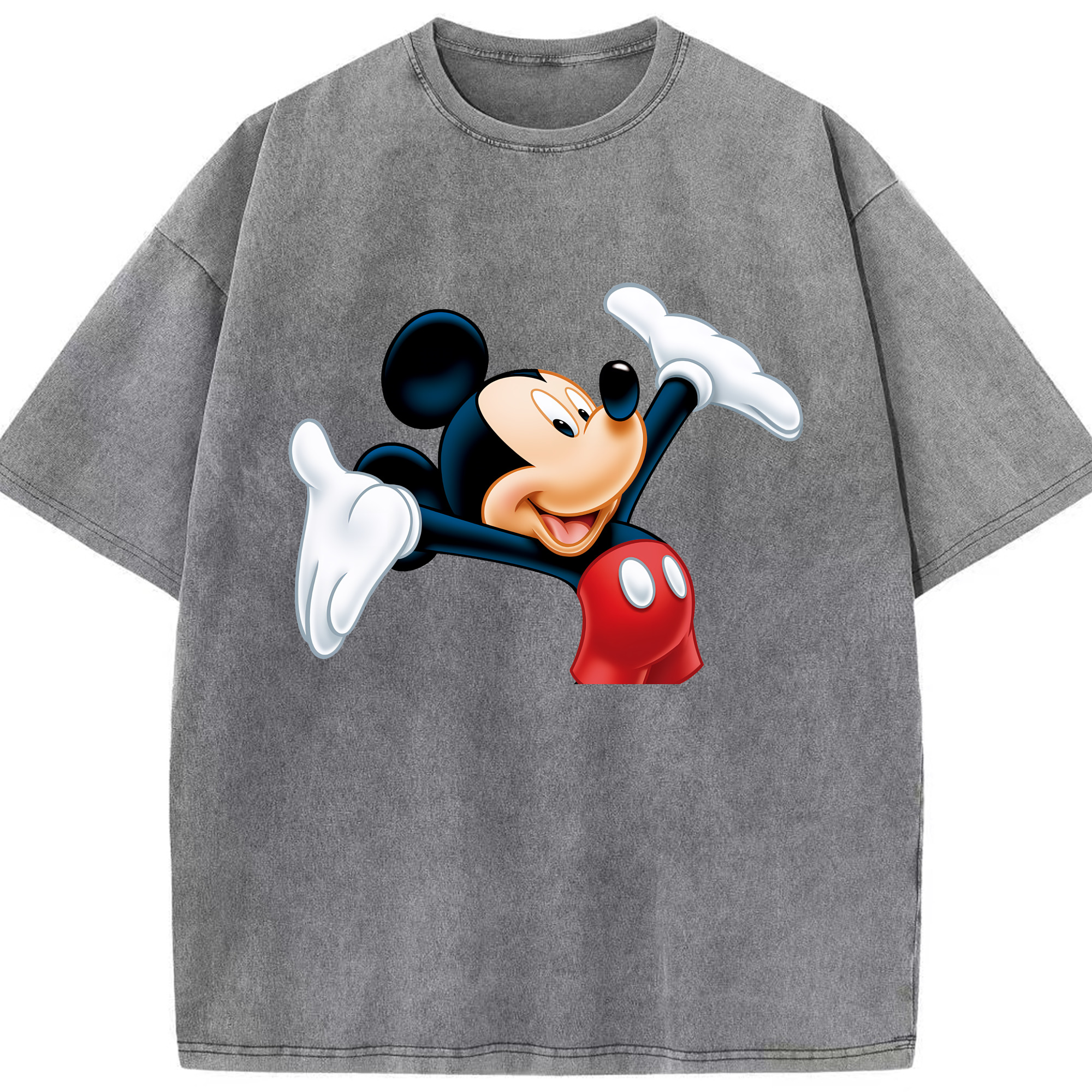 （画像用） ミッキーマウス Mickey Mouse 綿100% ヴィンテージ風 半袖Tシャツ（フロントプリント）