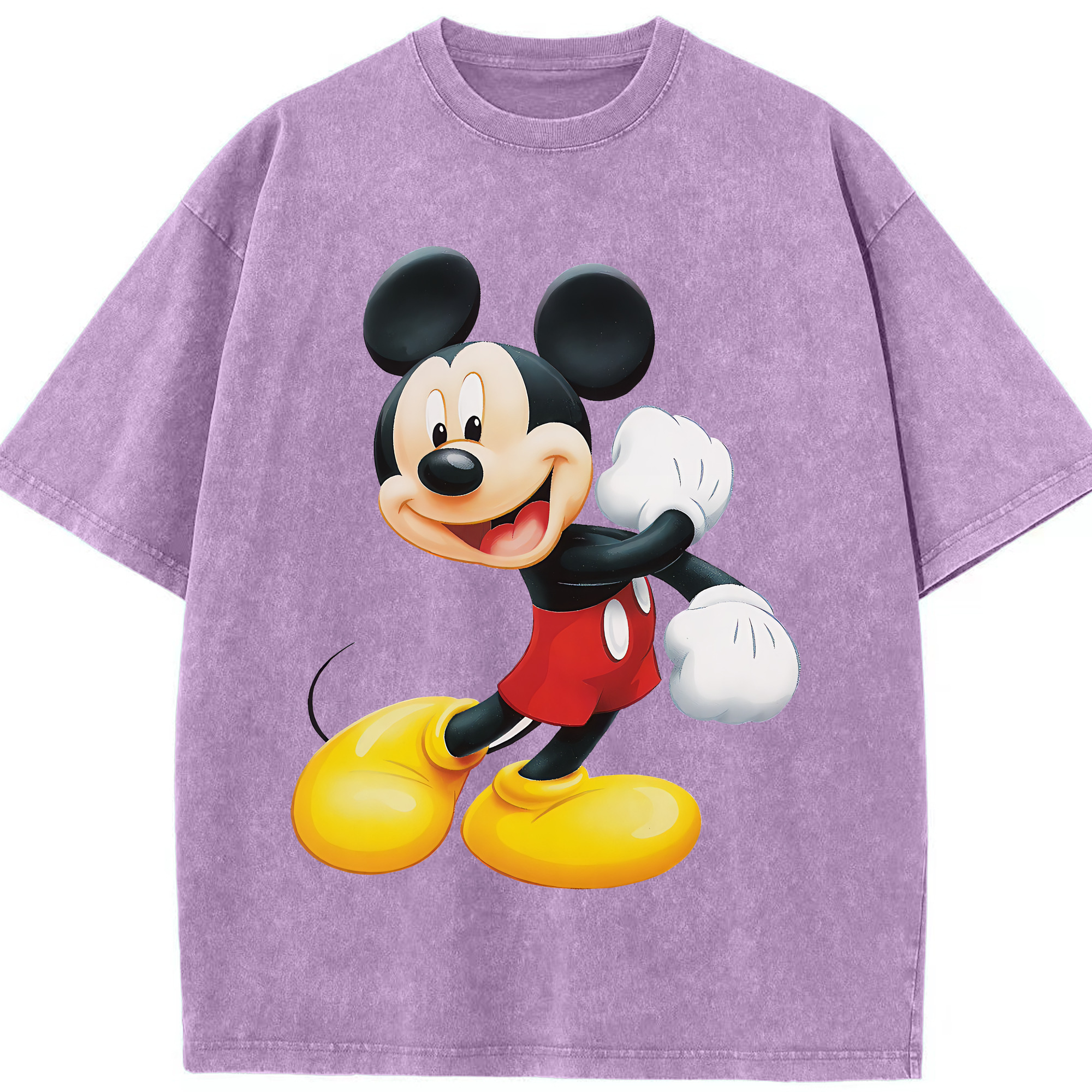 （画像用） ミッキーマウス Mickey Mouse 綿100% ヴィンテージ風 半袖Tシャツ（フロントプリント）