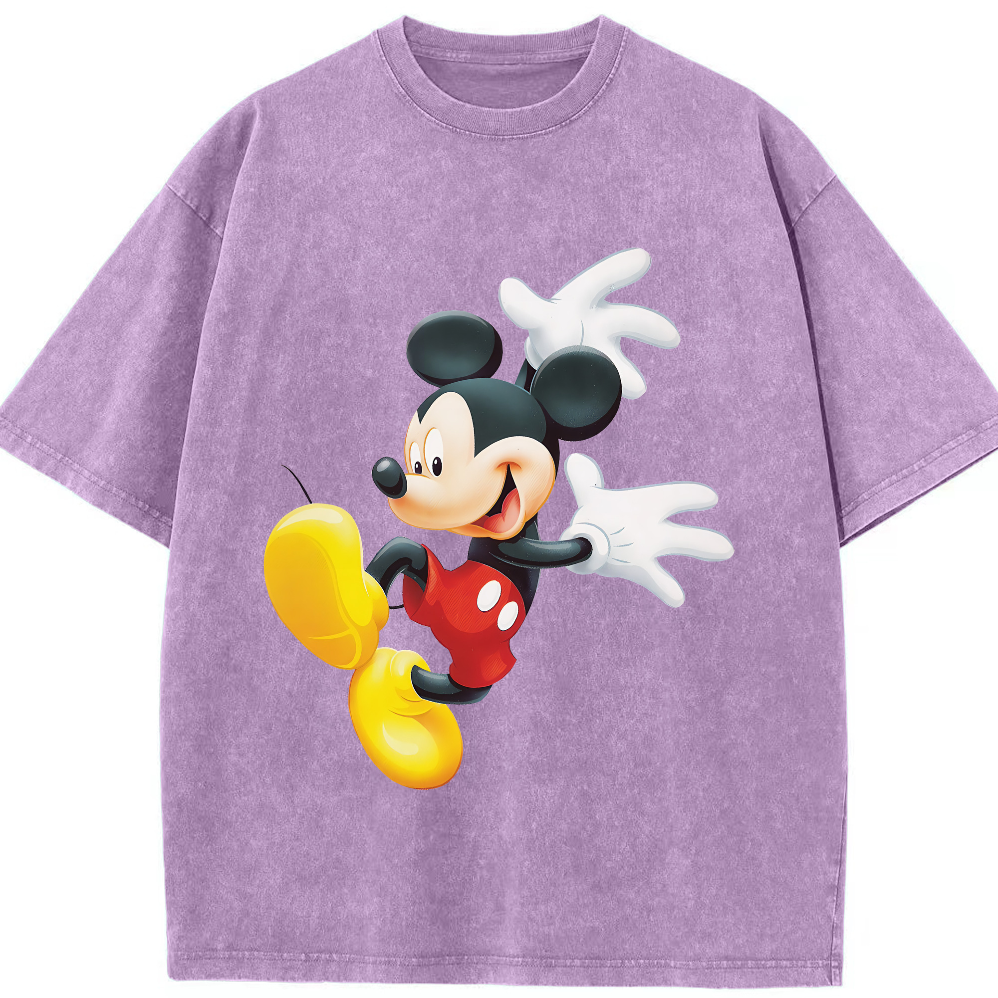 （画像用） ミッキーマウス Mickey Mouse 綿100% ヴィンテージ風 半袖Tシャツ（フロントプリント）