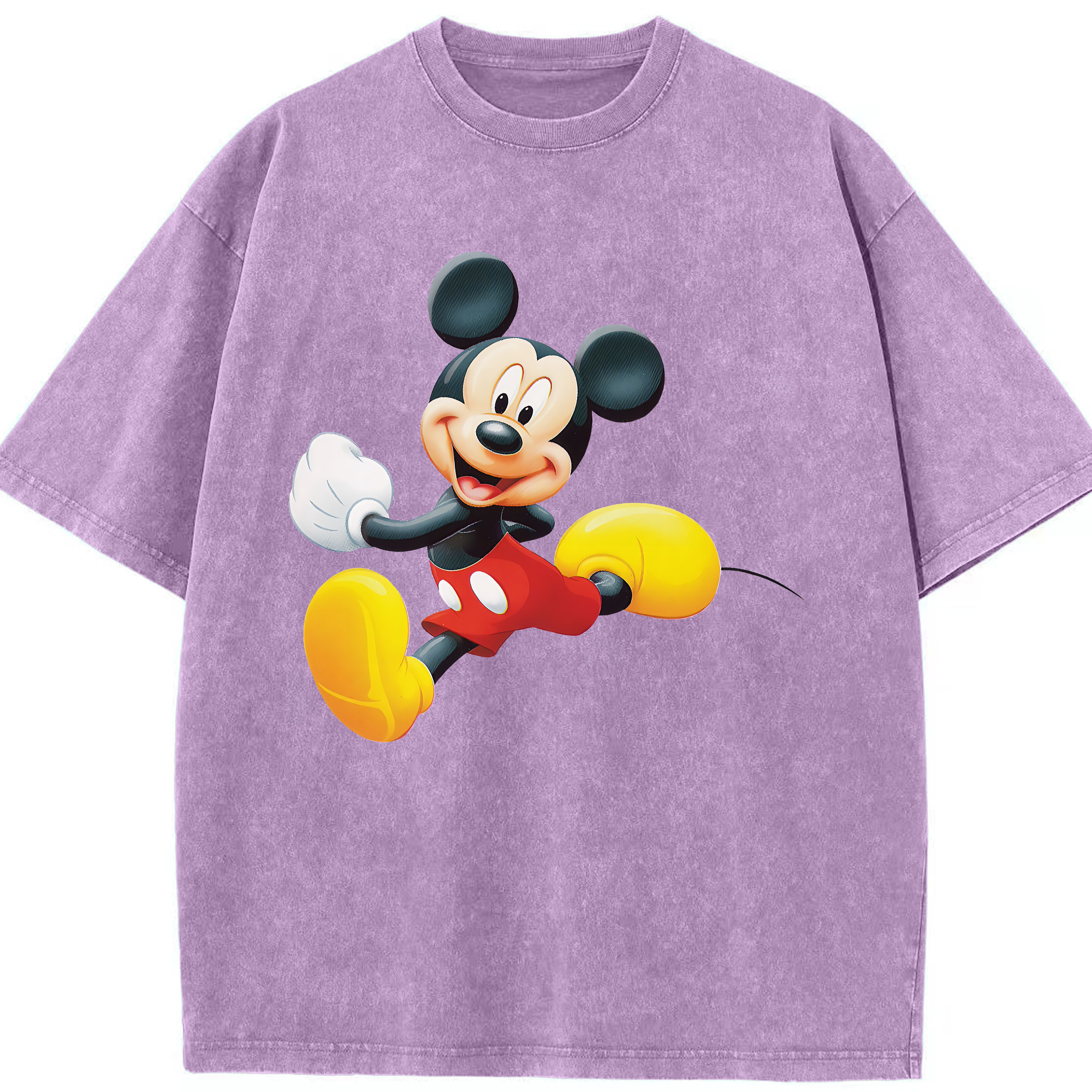 （画像用） ミッキーマウス Mickey Mouse 綿100% ヴィンテージ風 半袖Tシャツ（フロントプリント）