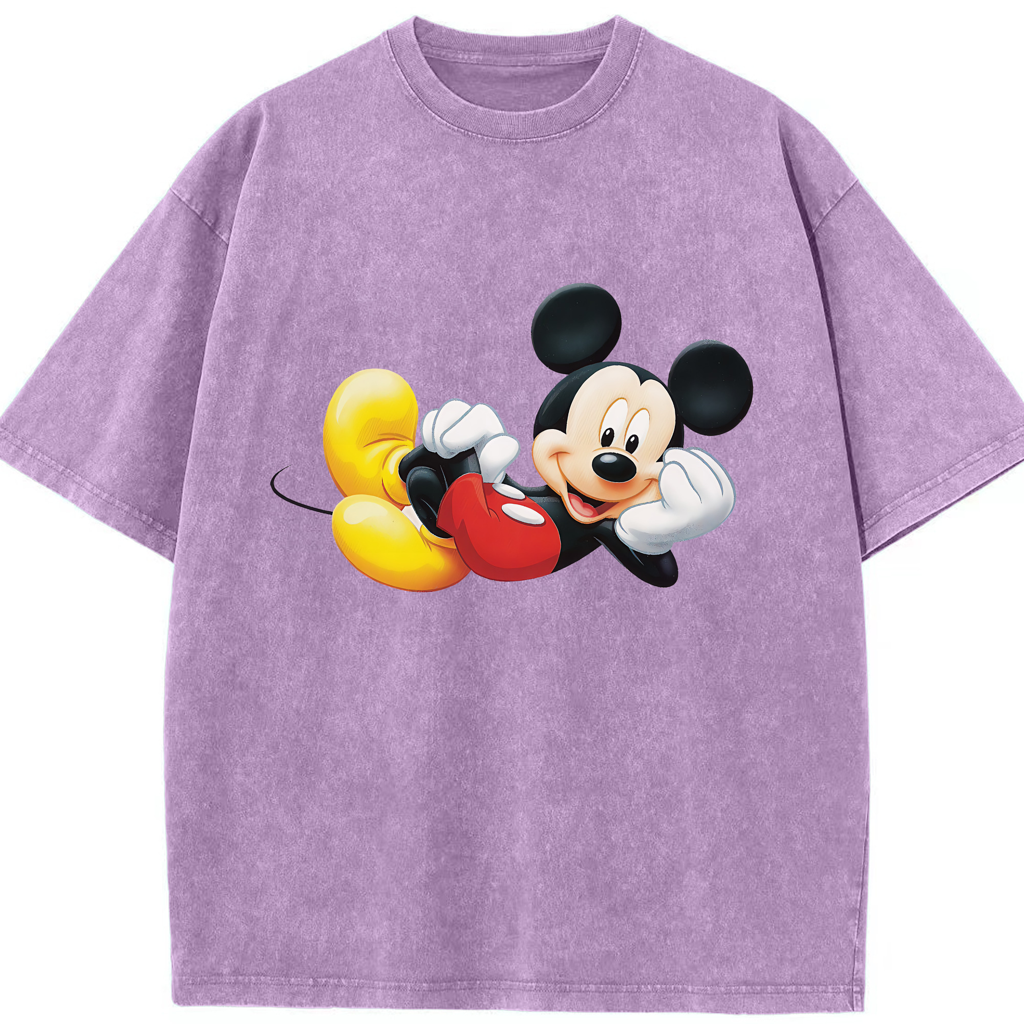 （画像用） ミッキーマウス Mickey Mouse 綿100% ヴィンテージ風 半袖Tシャツ（フロントプリント）