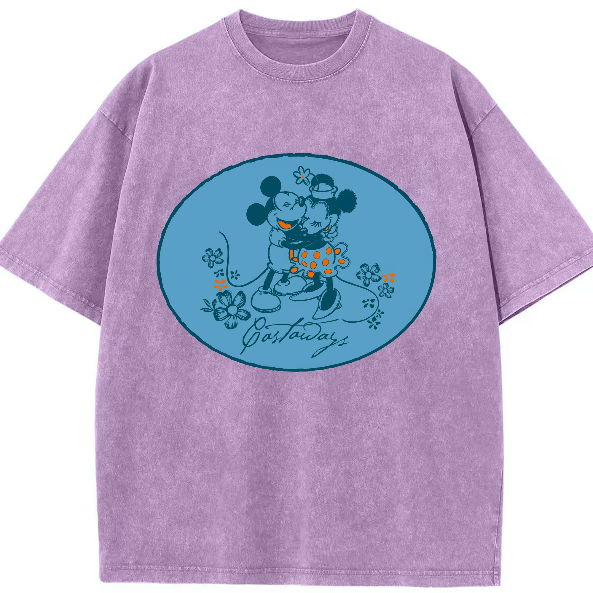 （画像用） ミッキーマウス Mickey Mouse 綿100% ヴィンテージ風 半袖Tシャツ（フロントプリント）