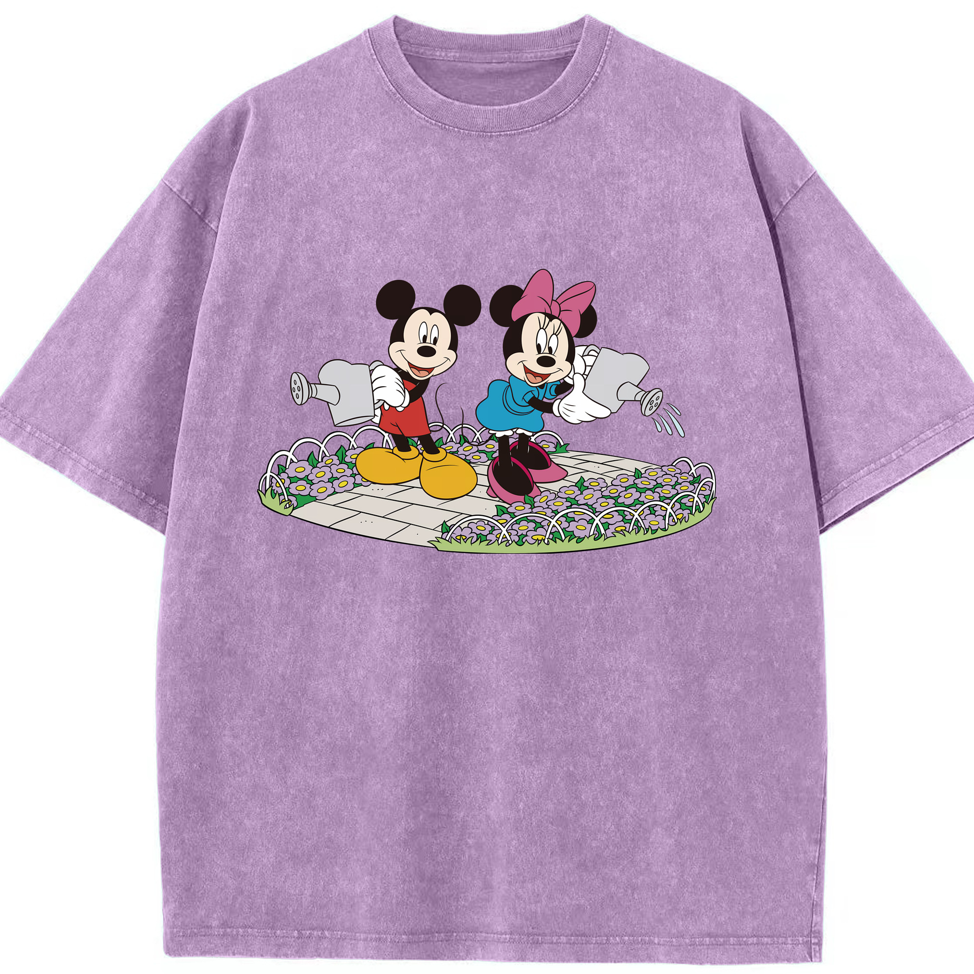 （画像用） ミッキーマウス Mickey Mouse 綿100% ヴィンテージ風 半袖Tシャツ（フロントプリント）