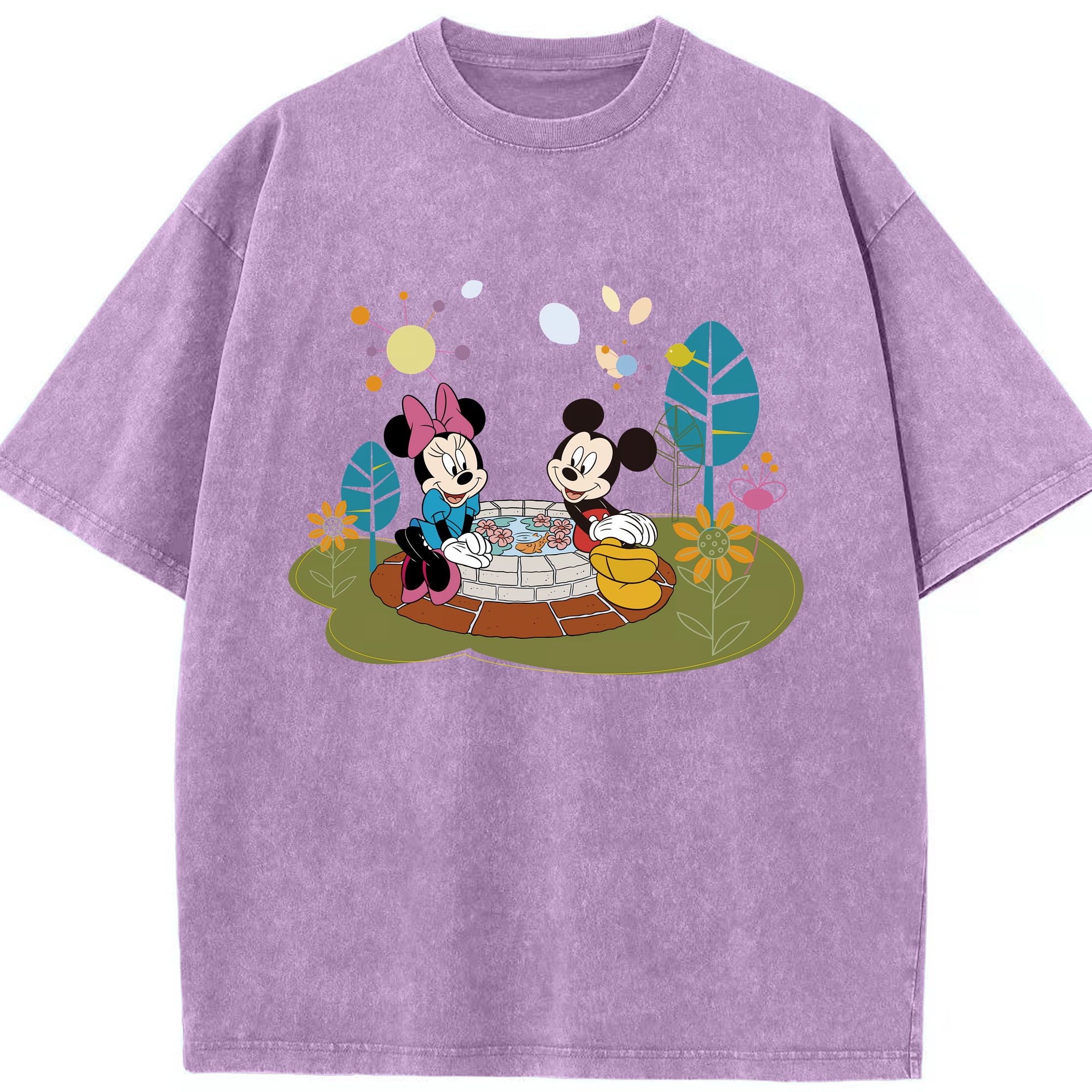（画像用） ミッキーマウス Mickey Mouse 綿100% ヴィンテージ風 半袖Tシャツ（フロントプリント）