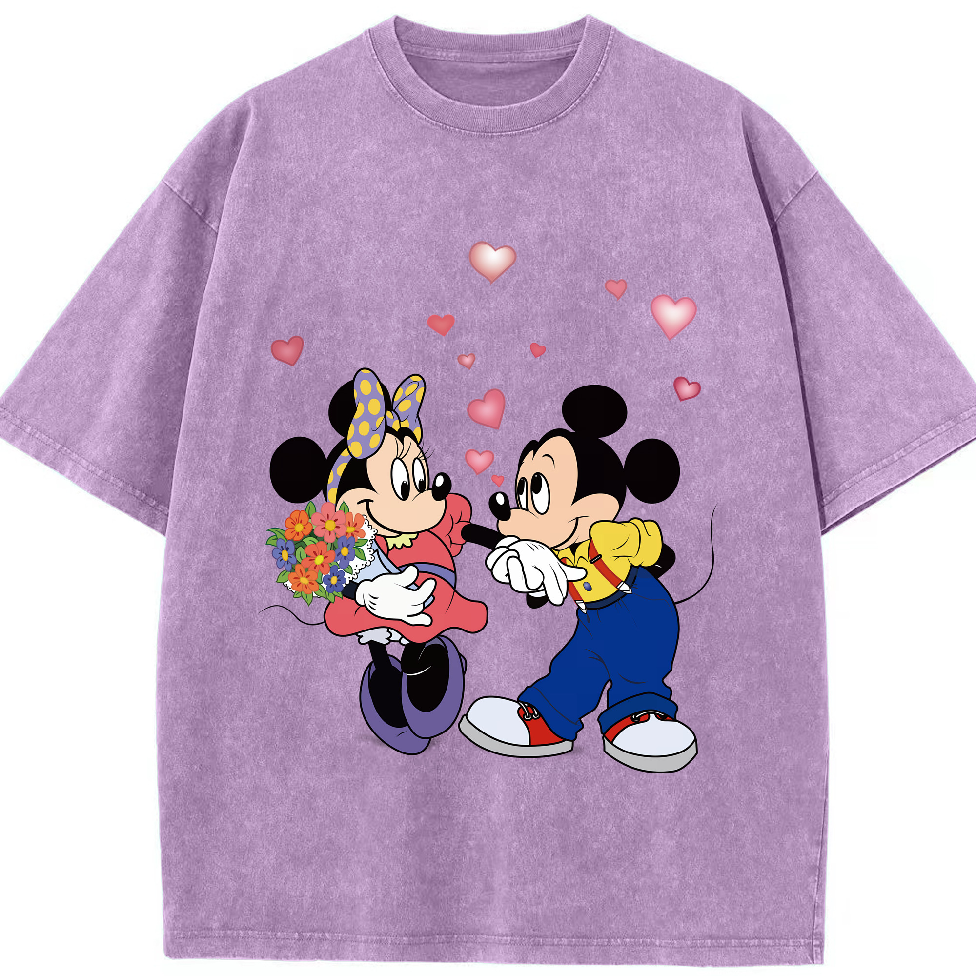 （画像用） ミッキーマウス Mickey Mouse 綿100% ヴィンテージ風 半袖Tシャツ（フロントプリント）