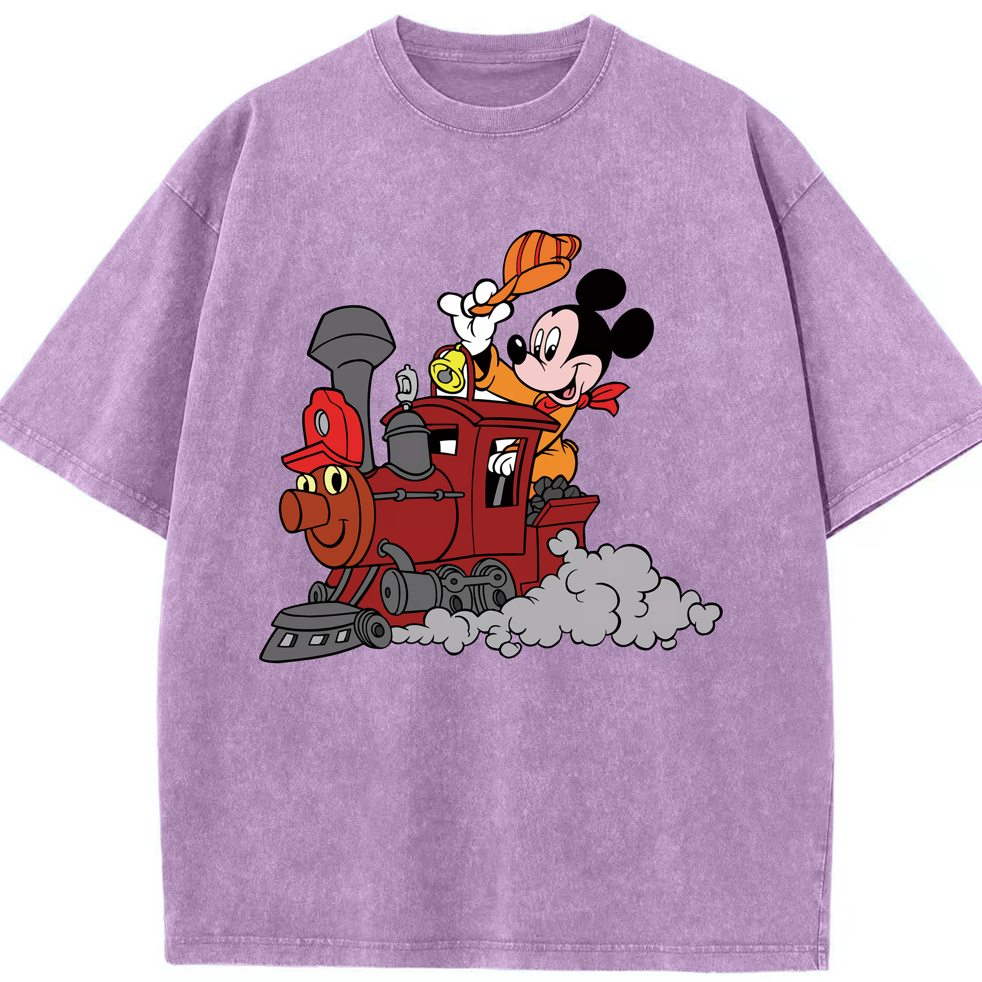 （画像用） ミッキーマウス Mickey Mouse 綿100% ヴィンテージ風 半袖Tシャツ（フロントプリント）