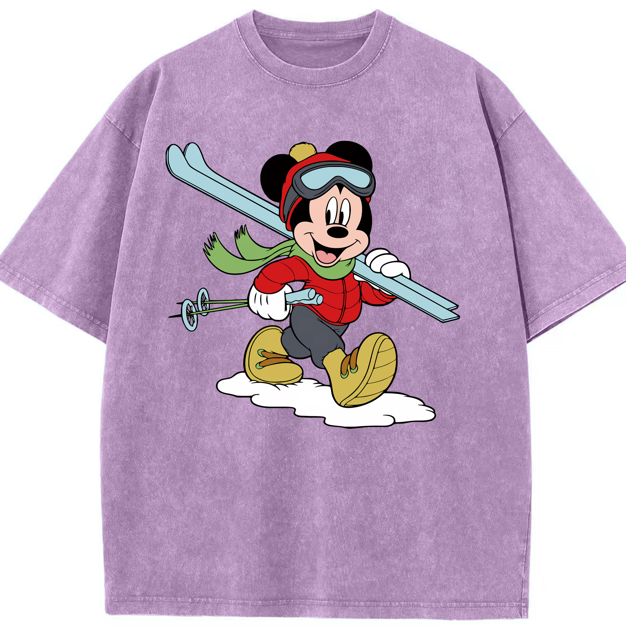 （画像用） ミッキーマウス Mickey Mouse 綿100% ヴィンテージ風 半袖Tシャツ（フロントプリント）