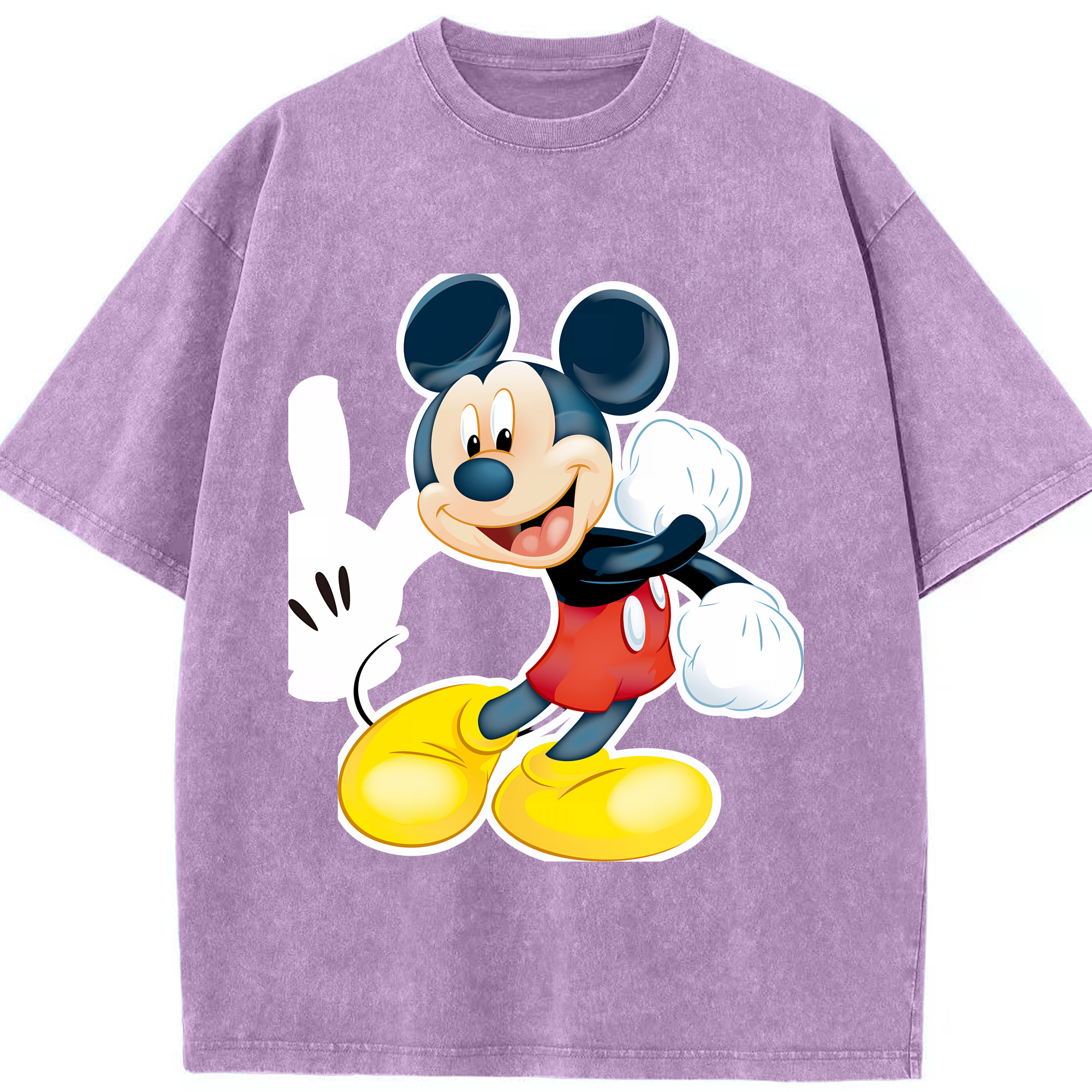 （画像用） ミッキーマウス Mickey Mouse 綿100% ヴィンテージ風 半袖Tシャツ（フロントプリント）