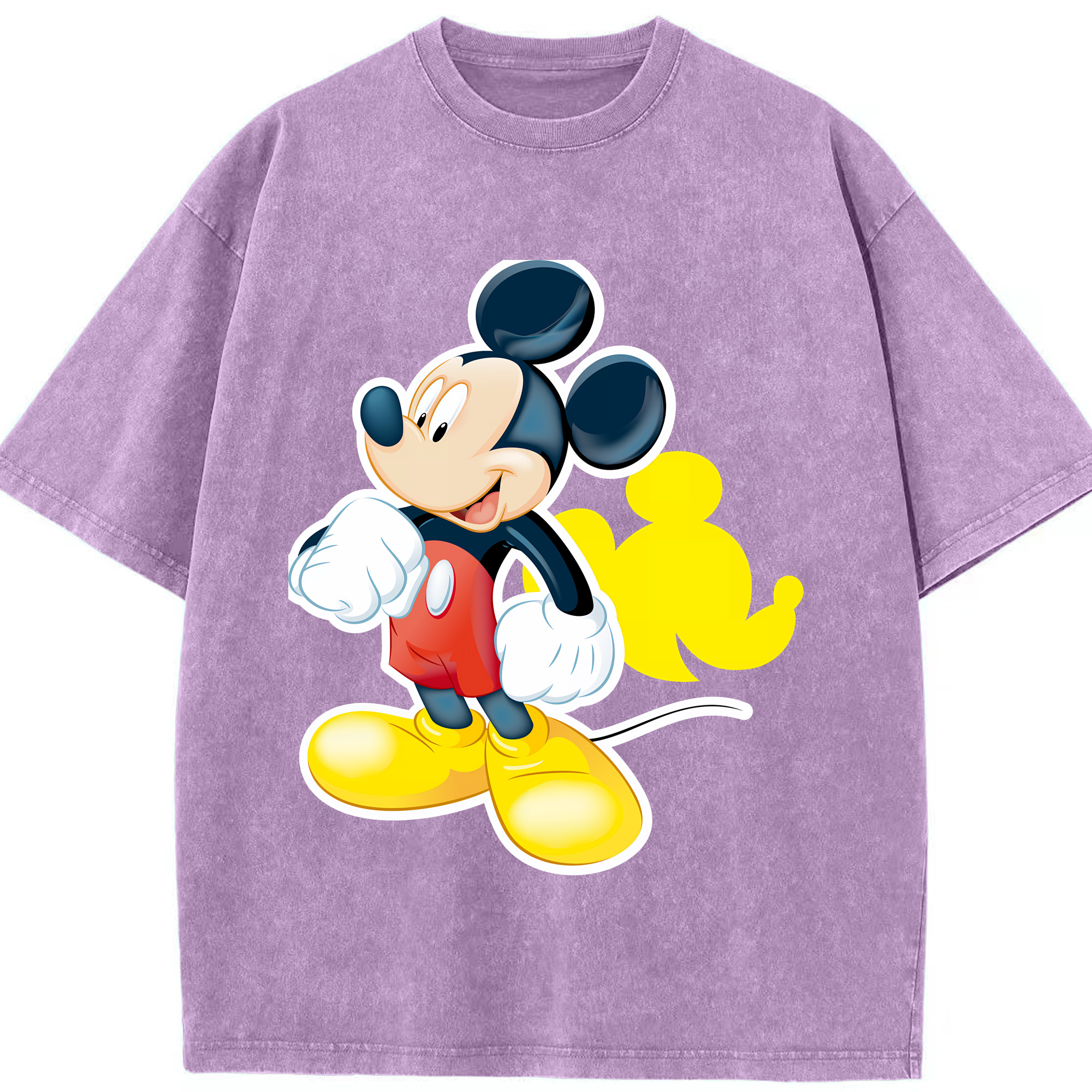 （画像用） ミッキーマウス Mickey Mouse 綿100% ヴィンテージ風 半袖Tシャツ（フロントプリント）