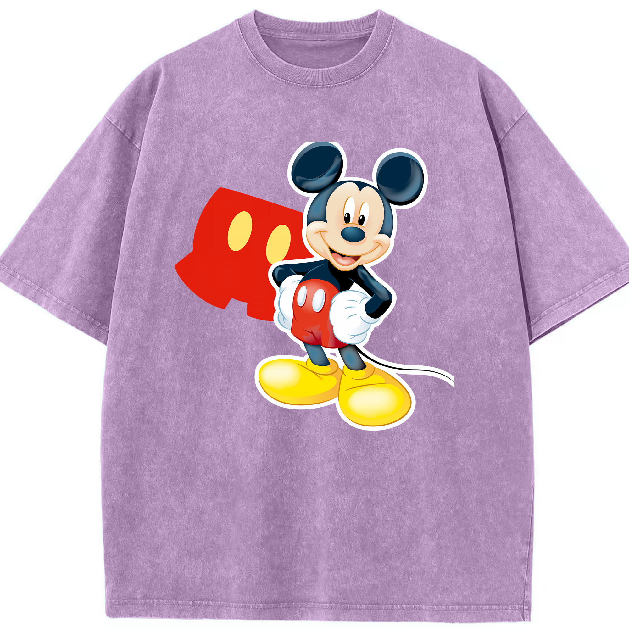 （画像用） ミッキーマウス Mickey Mouse 綿100% ヴィンテージ風 半袖Tシャツ（フロントプリント）