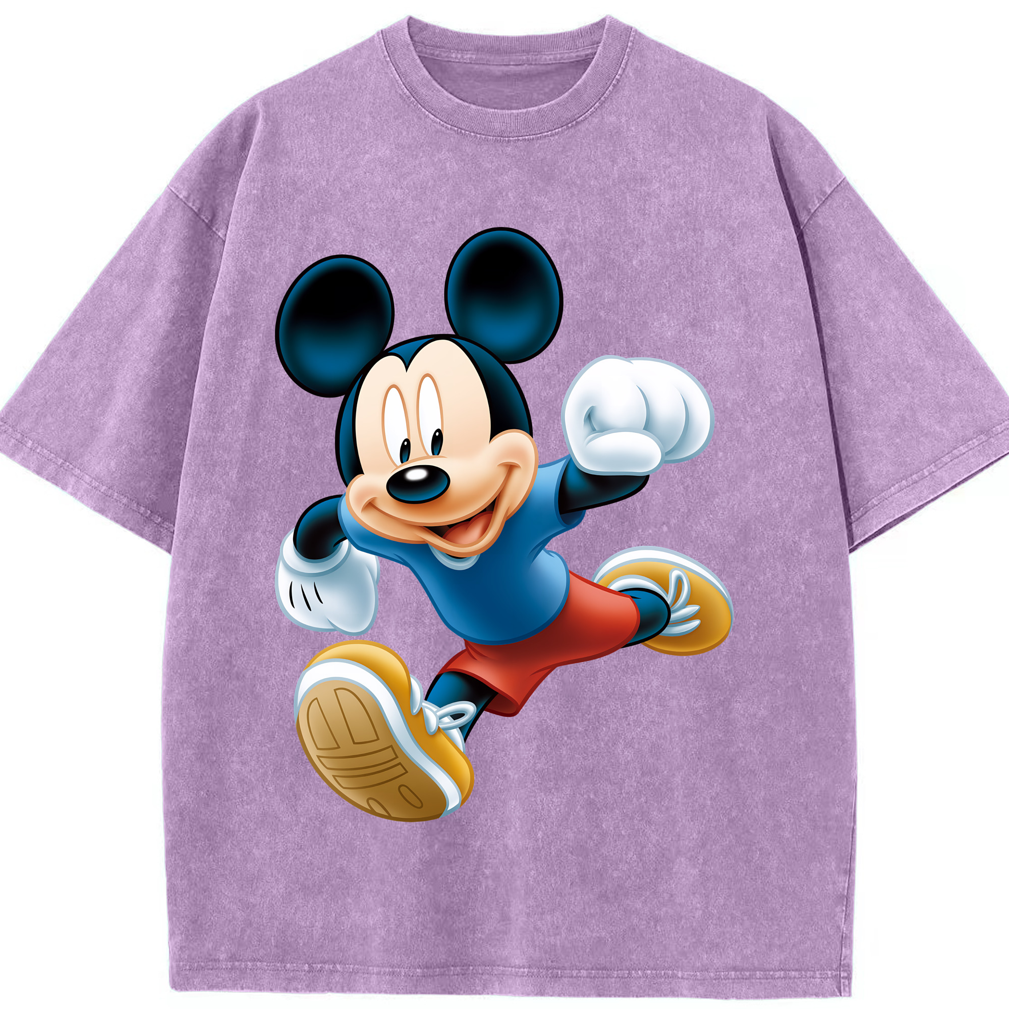 （画像用） ミッキーマウス Mickey Mouse 綿100% ヴィンテージ風 半袖Tシャツ（フロントプリント）