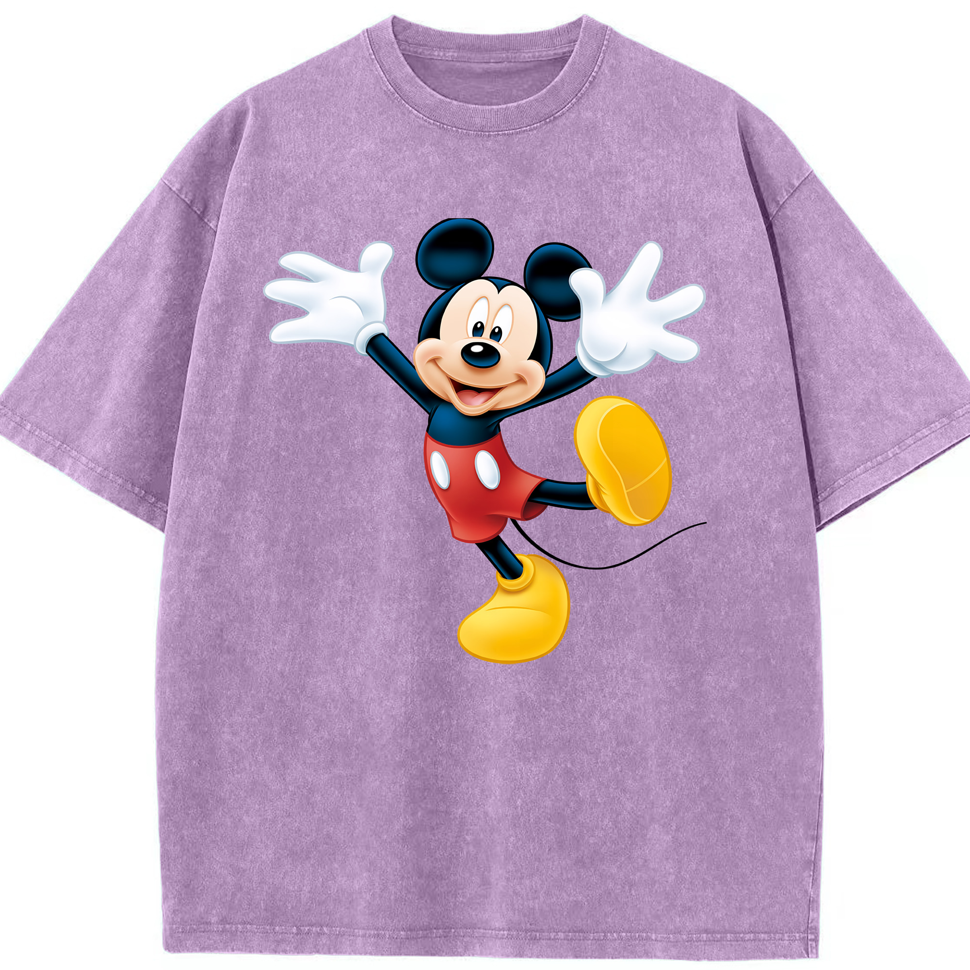 （画像用） ミッキーマウス Mickey Mouse 綿100% ヴィンテージ風 半袖Tシャツ（フロントプリント）