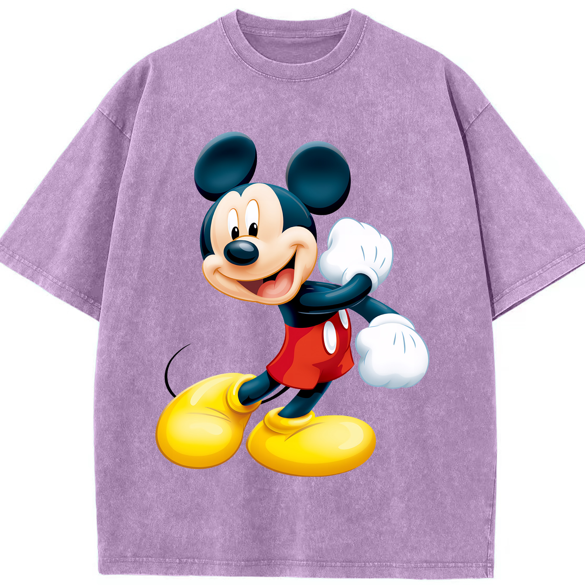 （画像用） ミッキーマウス Mickey Mouse 綿100% ヴィンテージ風 半袖Tシャツ（フロントプリント）