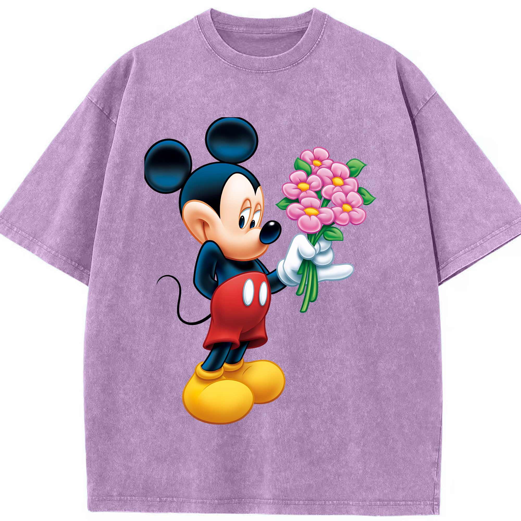 （画像用） ミッキーマウス Mickey Mouse 綿100% ヴィンテージ風 半袖Tシャツ（フロントプリント）