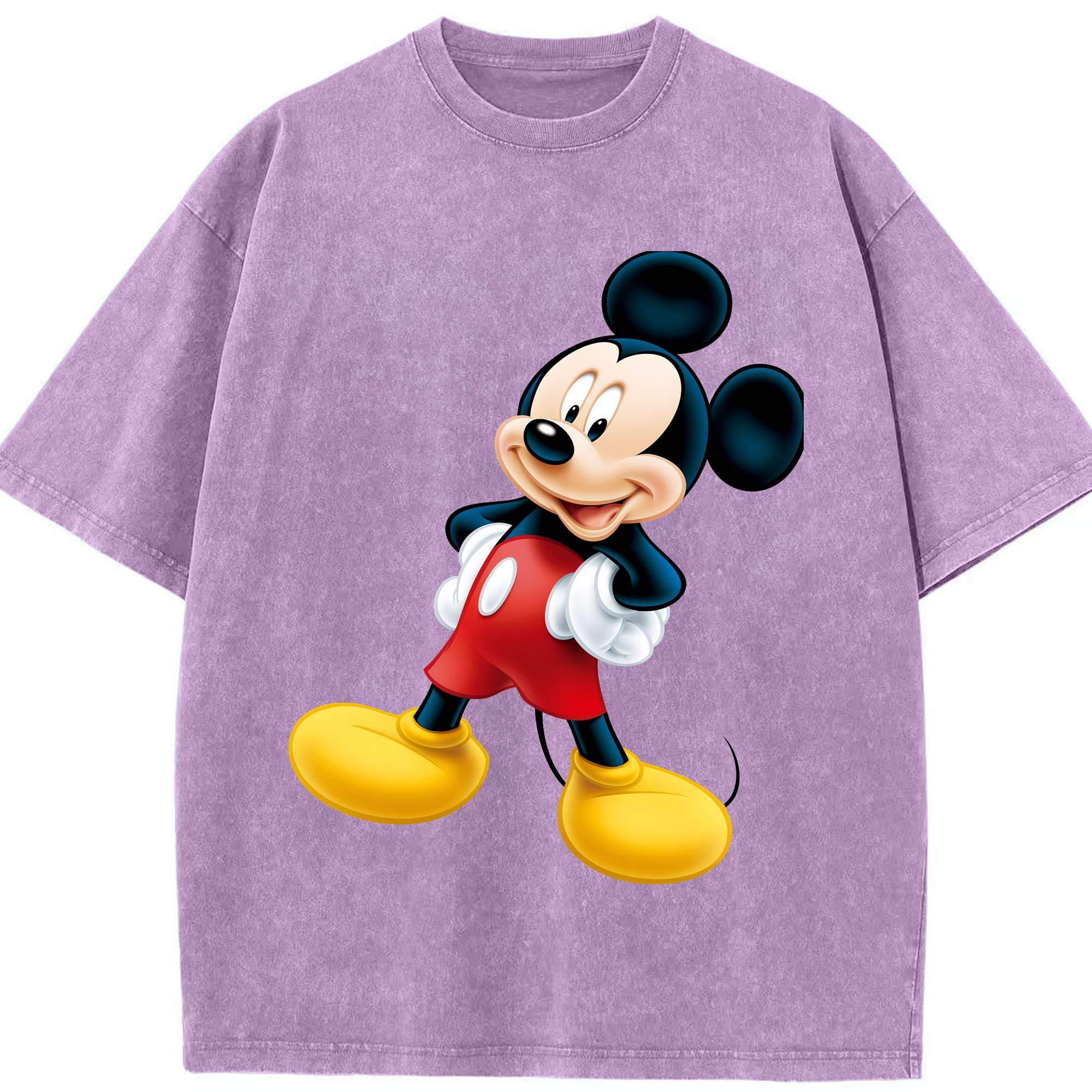 （画像用） ミッキーマウス Mickey Mouse 綿100% ヴィンテージ風 半袖Tシャツ（フロントプリント）